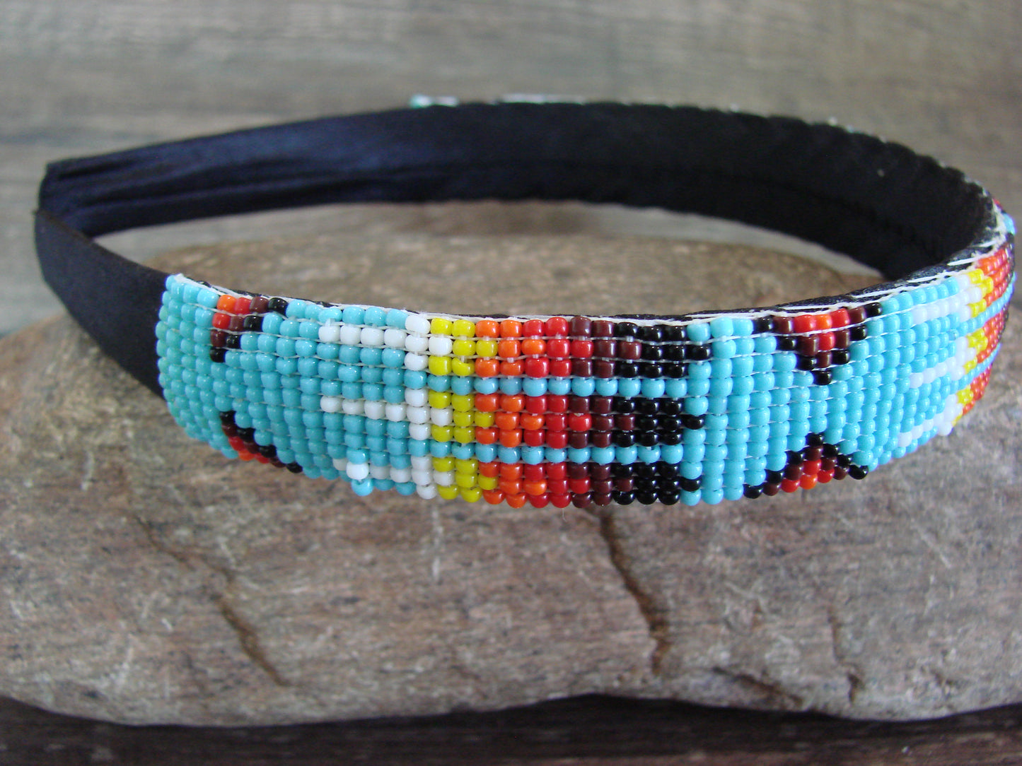 Navajo Indian Hand Beaded 7/8" Head Band by Cleveland