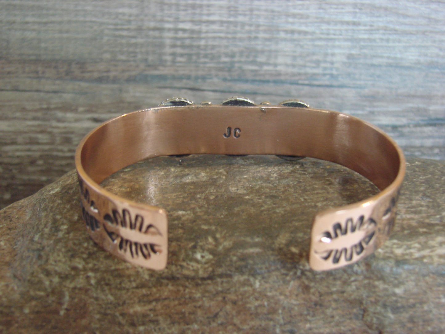 Native American Copper & Coral Bracelet by Cleveland