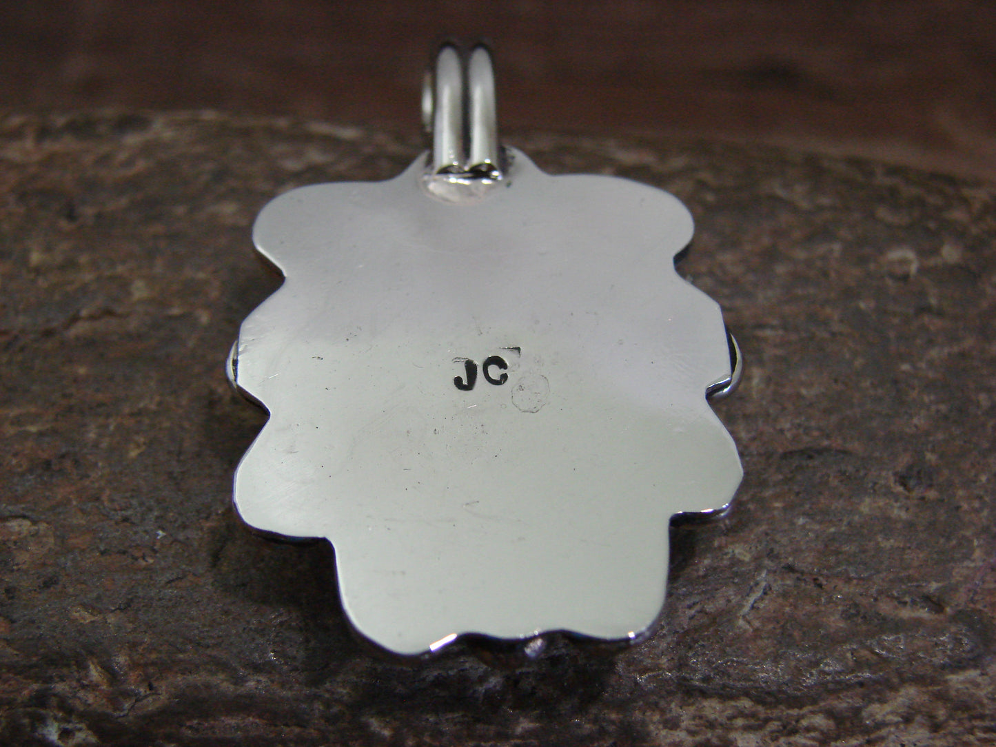 Native American Nickel Silver & Turquoise Howlite Pendant - Cleveland