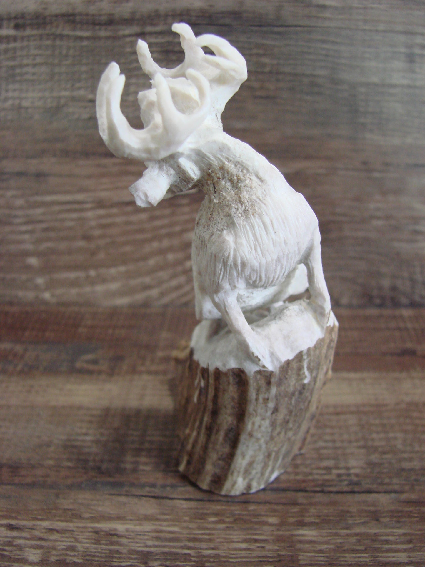 Native American Zuni Indian Hand Carved Deer Antler Fetish- Malie