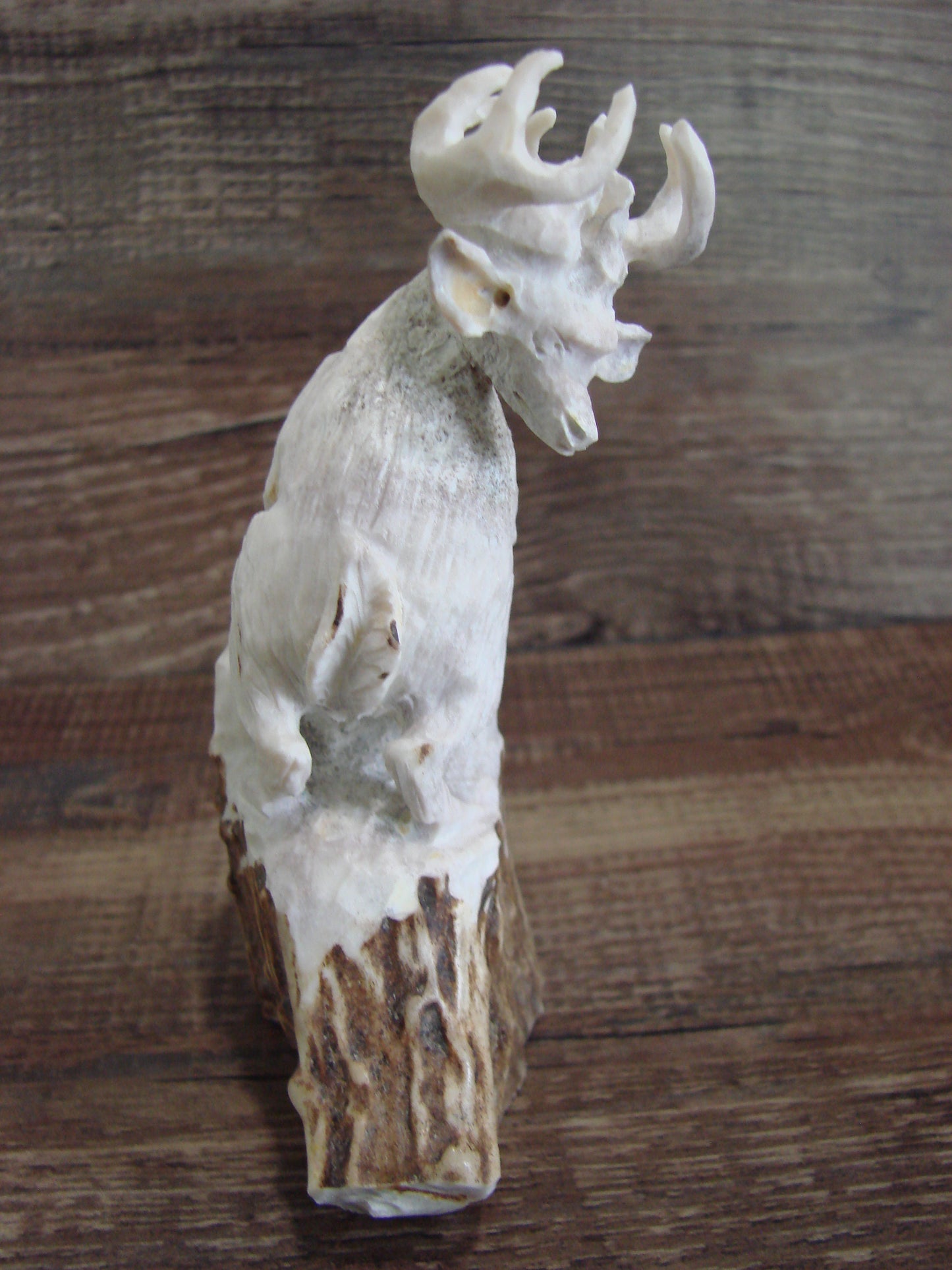 Native American Zuni Indian Hand Carved Deer Antler Fetish- Malie