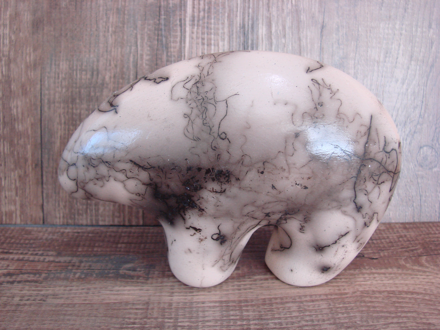 Navajo Pottery Horse Hair Bear Sculpture by Vail