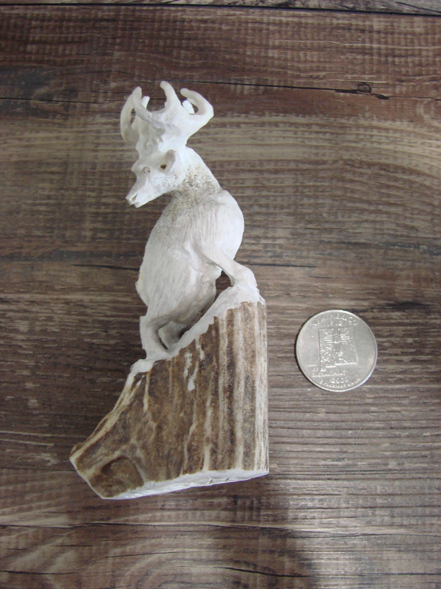 Native American Zuni Indian Hand Carved Deer Antler Fetish- Malie