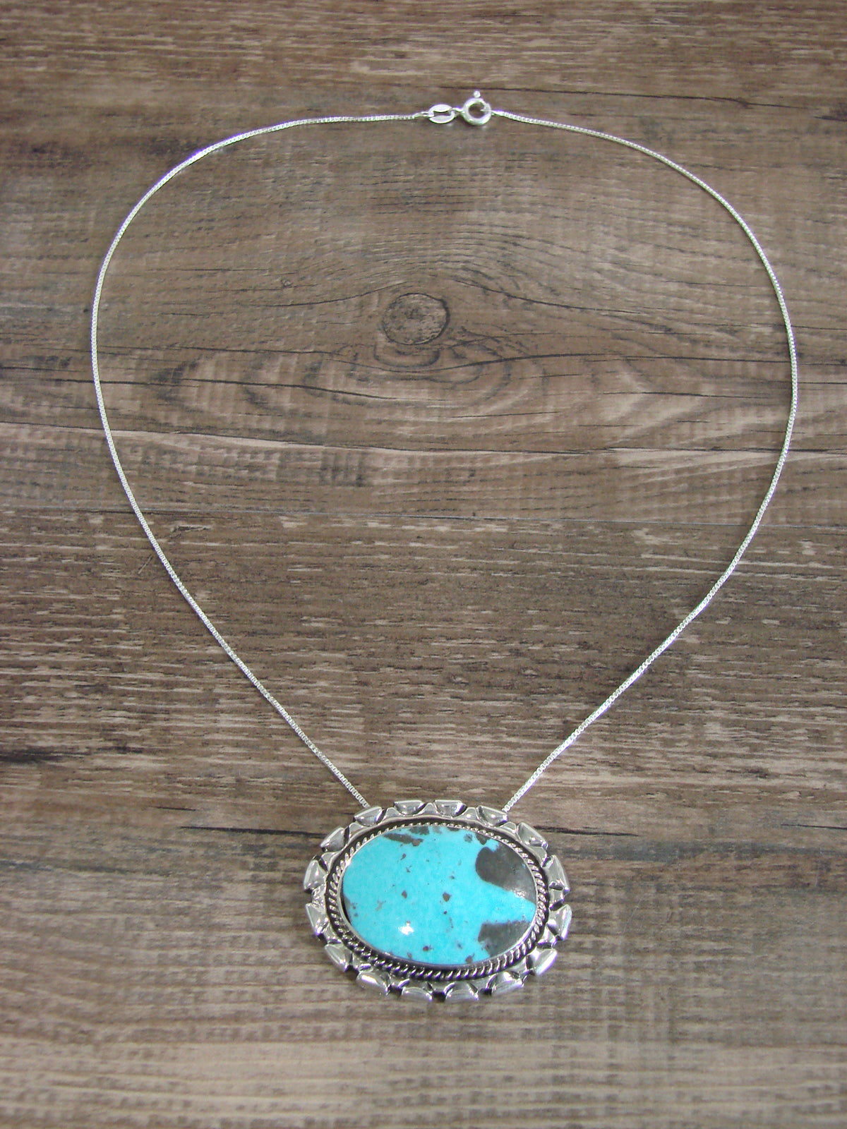 Native American Sterling Silver & Turquoise Necklace by Begay