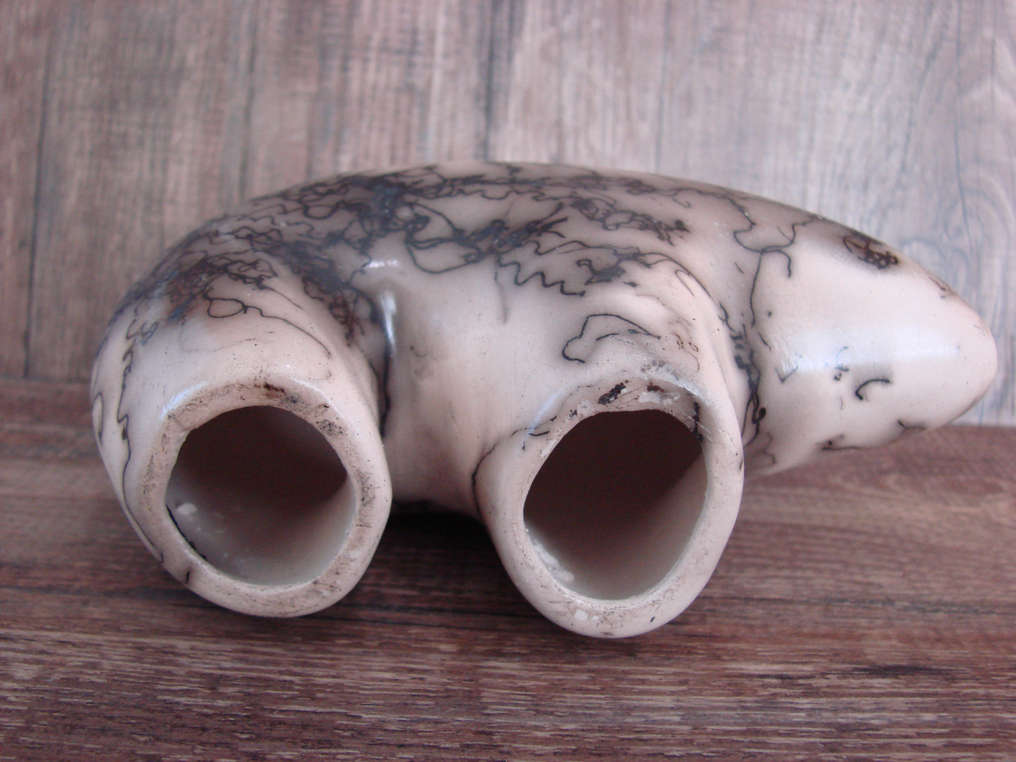 Navajo Pottery Horse Hair Bear Sculpture by Vail