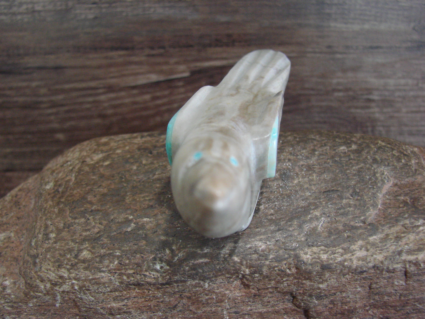 Native American Zuni Indian Stone Marble Bird Fetish by Leekya
