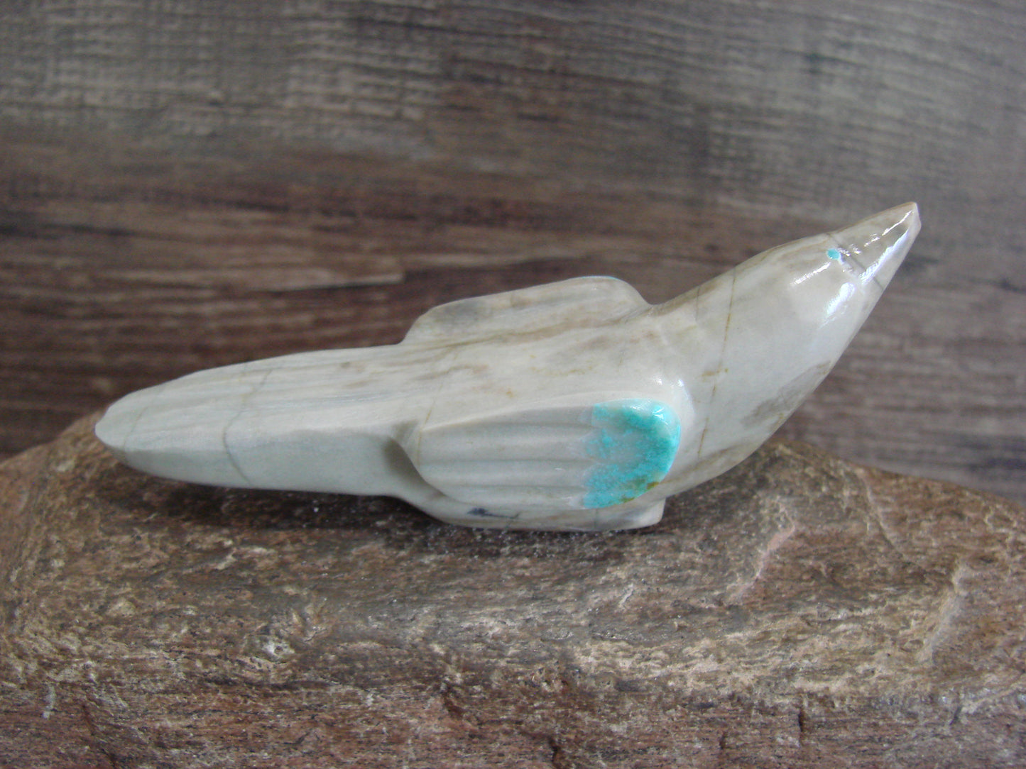 Native American Zuni Indian Stone Marble Bird Fetish by Leekya