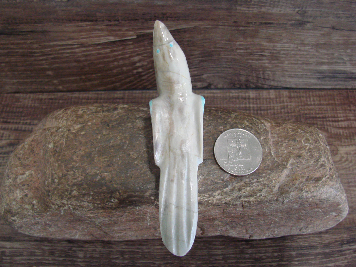 Native American Zuni Indian Stone Marble Bird Fetish by Leekya