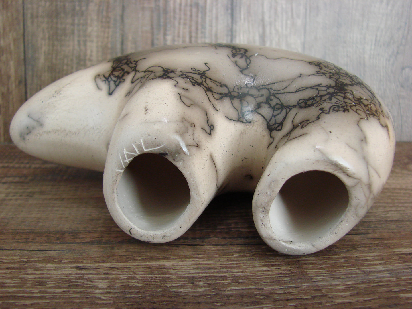 Navajo Pottery Horse Hair Bear Sculpture by Vail
