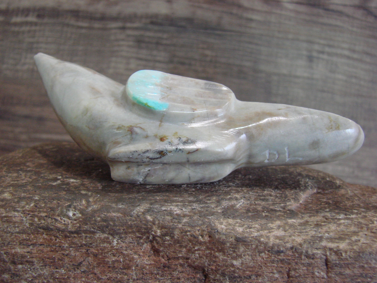 Native American Zuni Indian Stone Marble Bird Fetish by Leekya