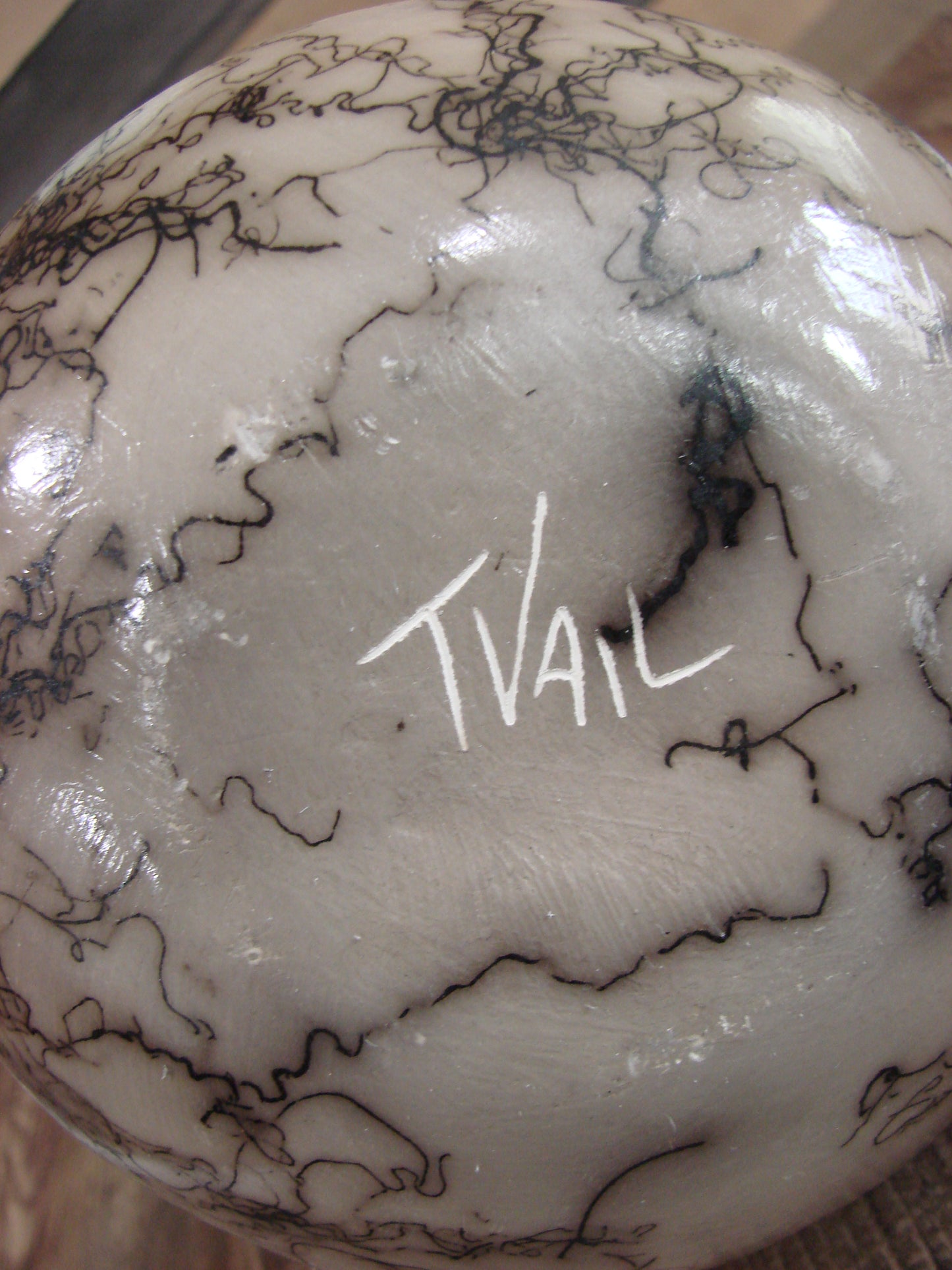 Native American Navajo Indian Horse Hair Pottery by T Vail