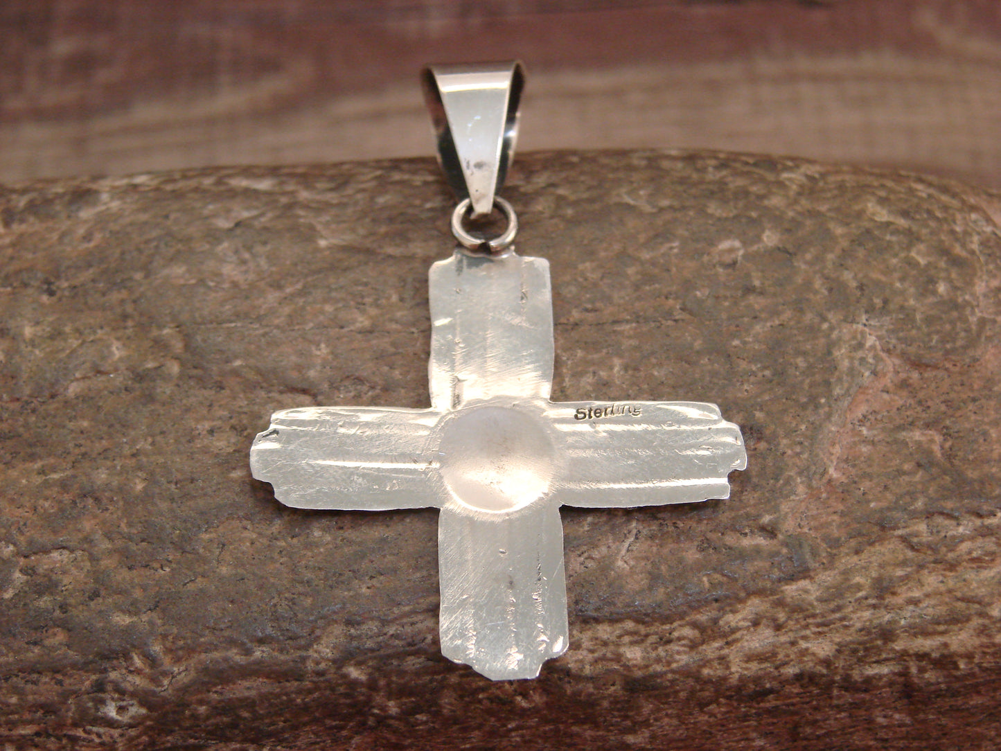 Native American Navajo Indian Sterling Silver Zia Pendant by Platero