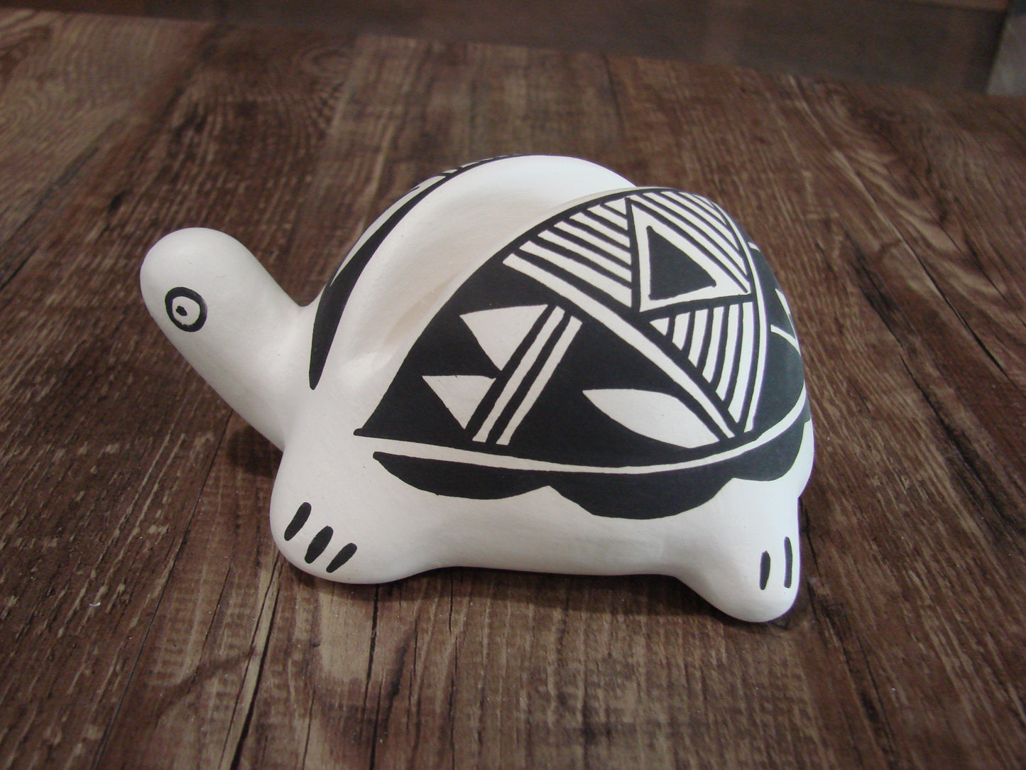 Native American Hand Painted Acoma Turtle Card Holder Pottery by Concho