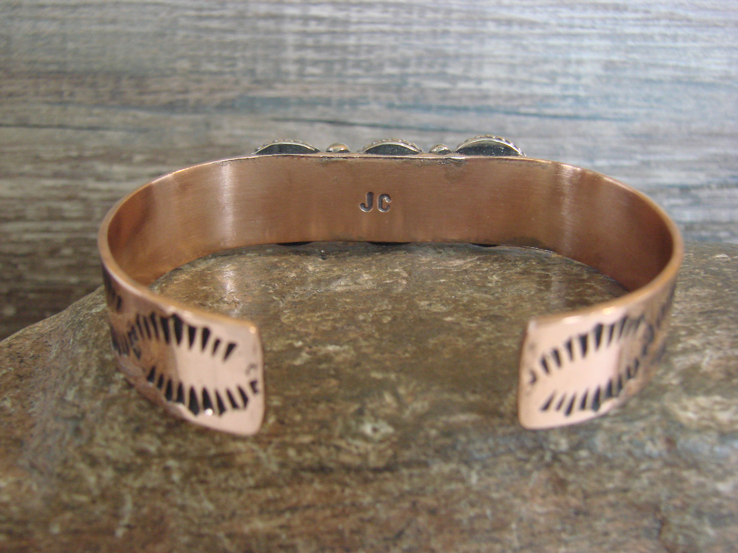 Native American Copper & Coral Bracelet by Cleveland