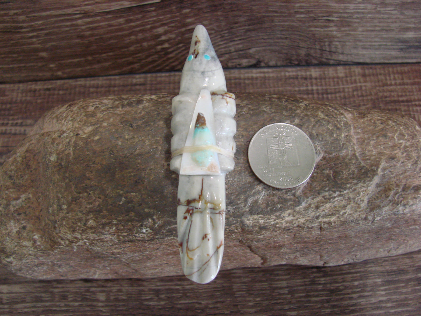 Native American Zuni Indian Stone Marble Bird Fetish by Leekya