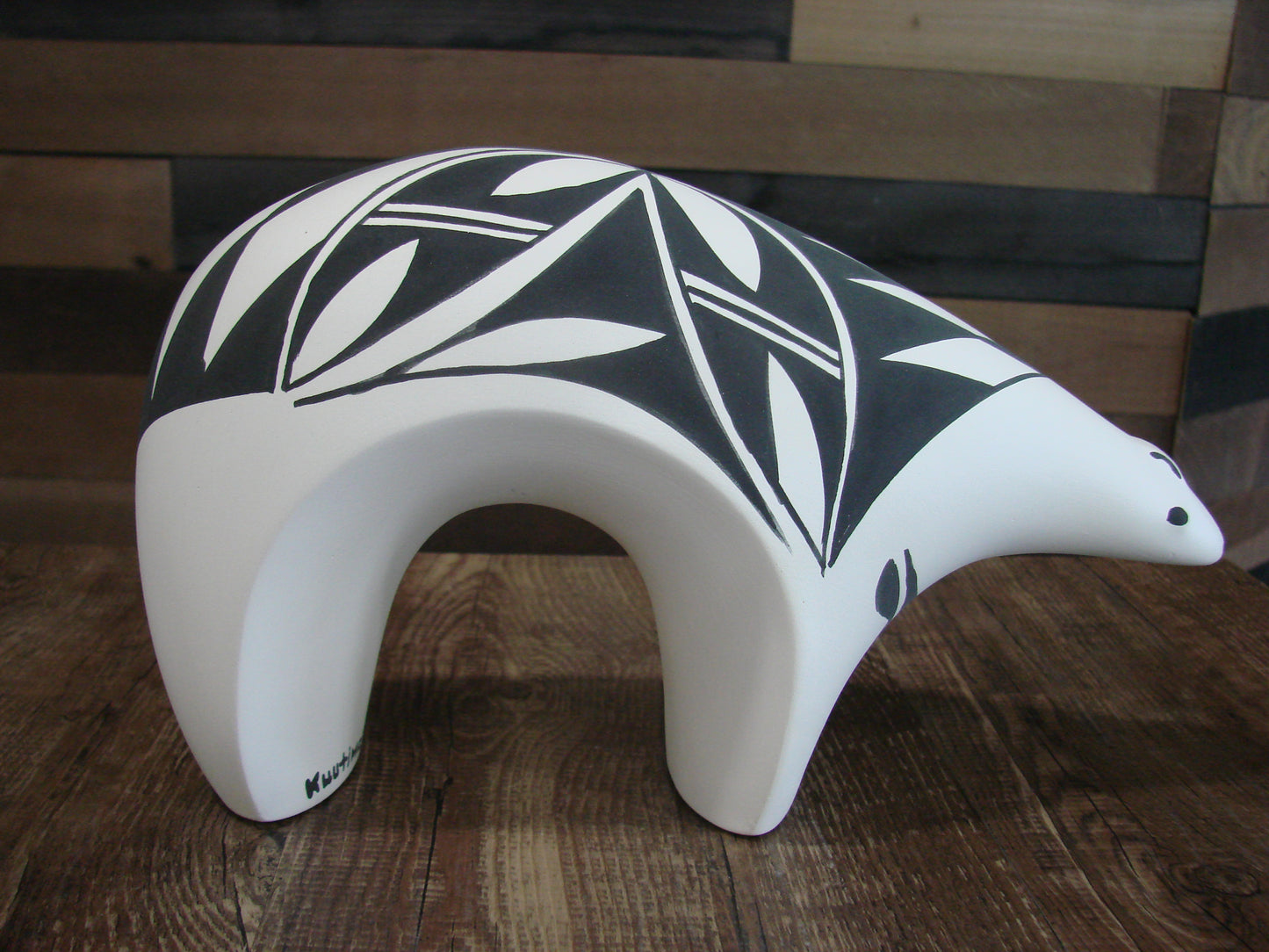 Native American Hand Painted Acoma Bear Pottery by Kuutimaitsa