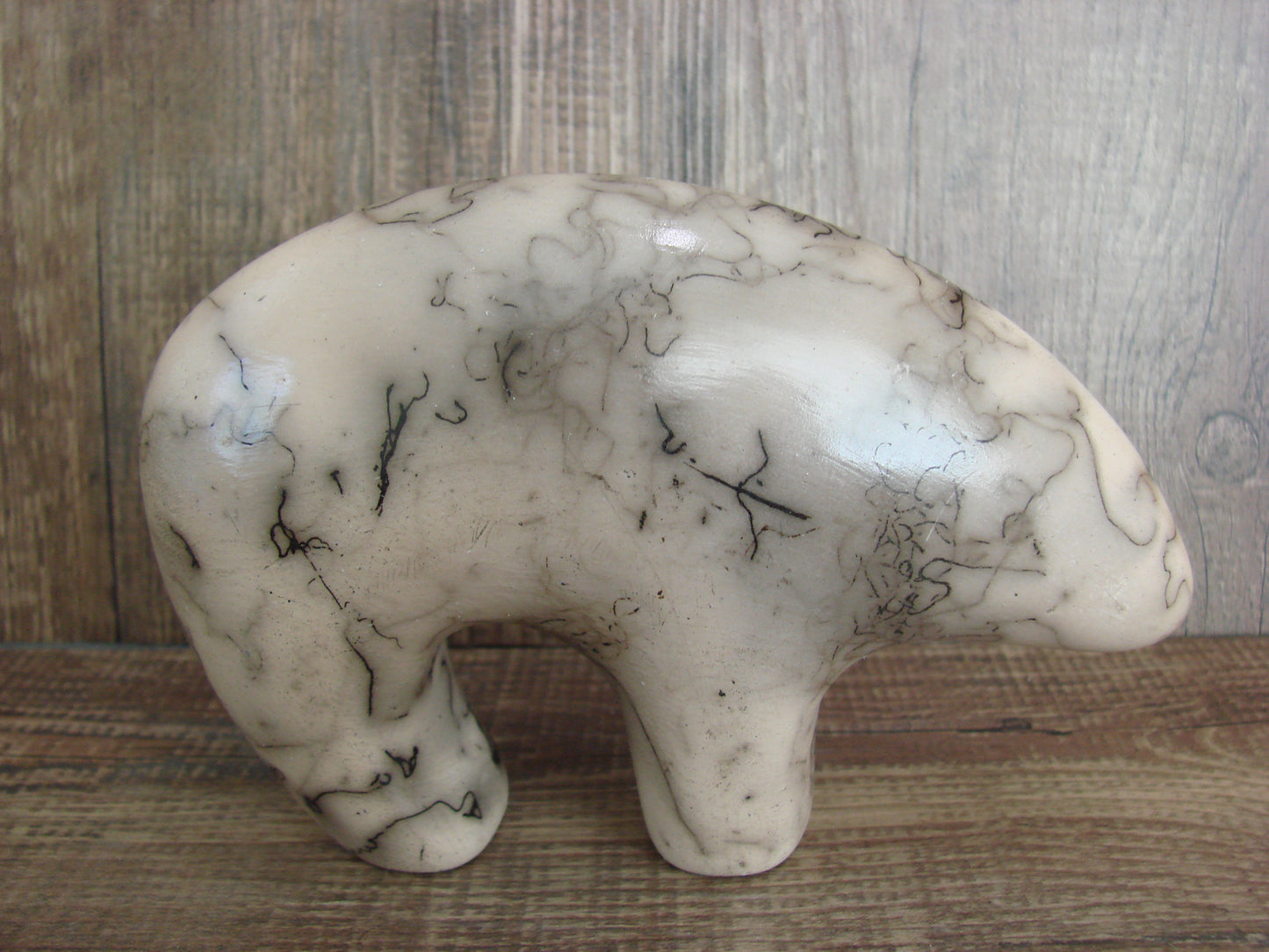 Navajo Pottery Horse Hair Bear Sculpture by Vail