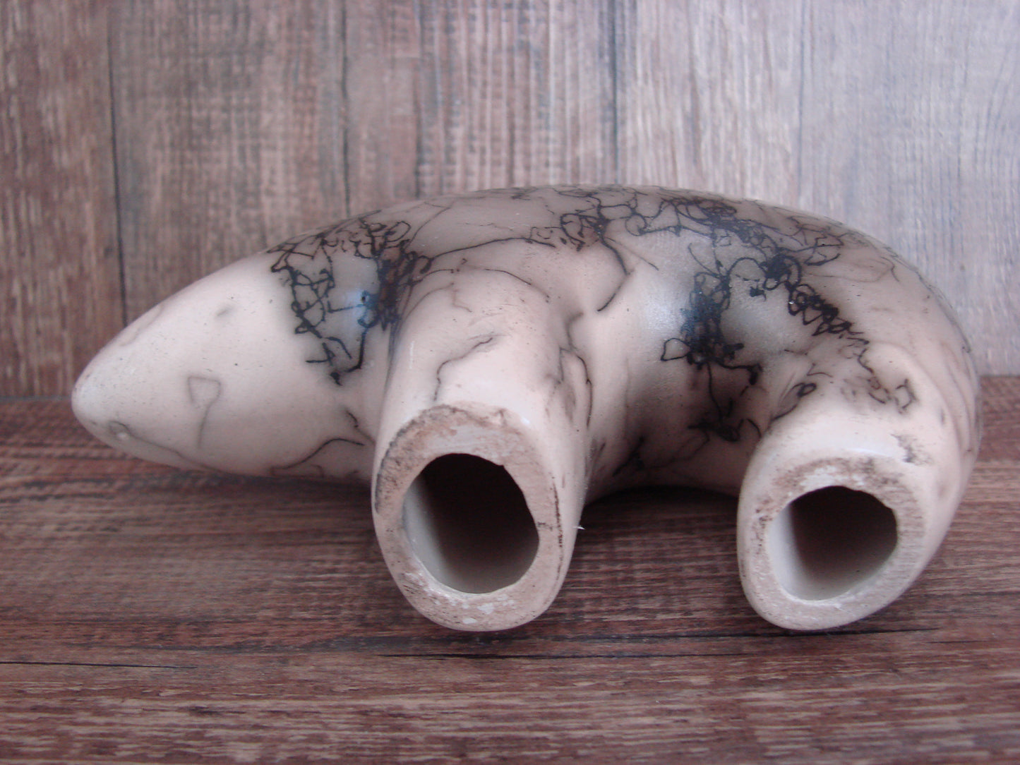 Navajo Pottery Horse Hair Bear Sculpture by Vail