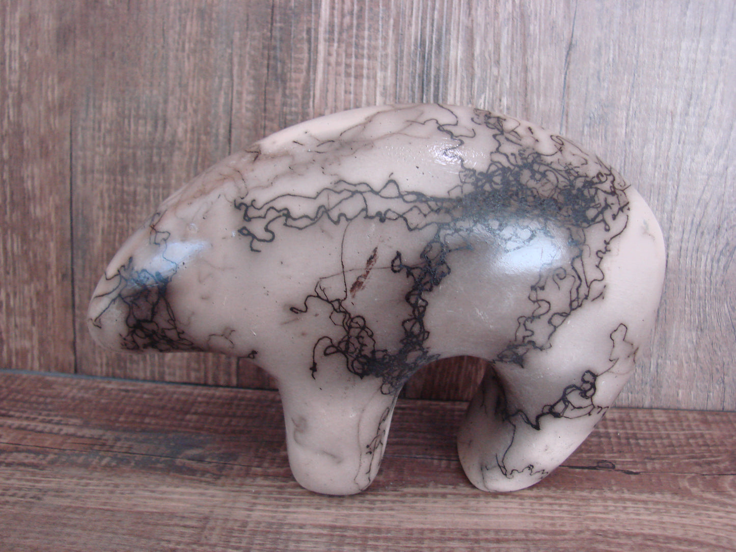 Navajo Pottery Horse Hair Bear Sculpture by Vail