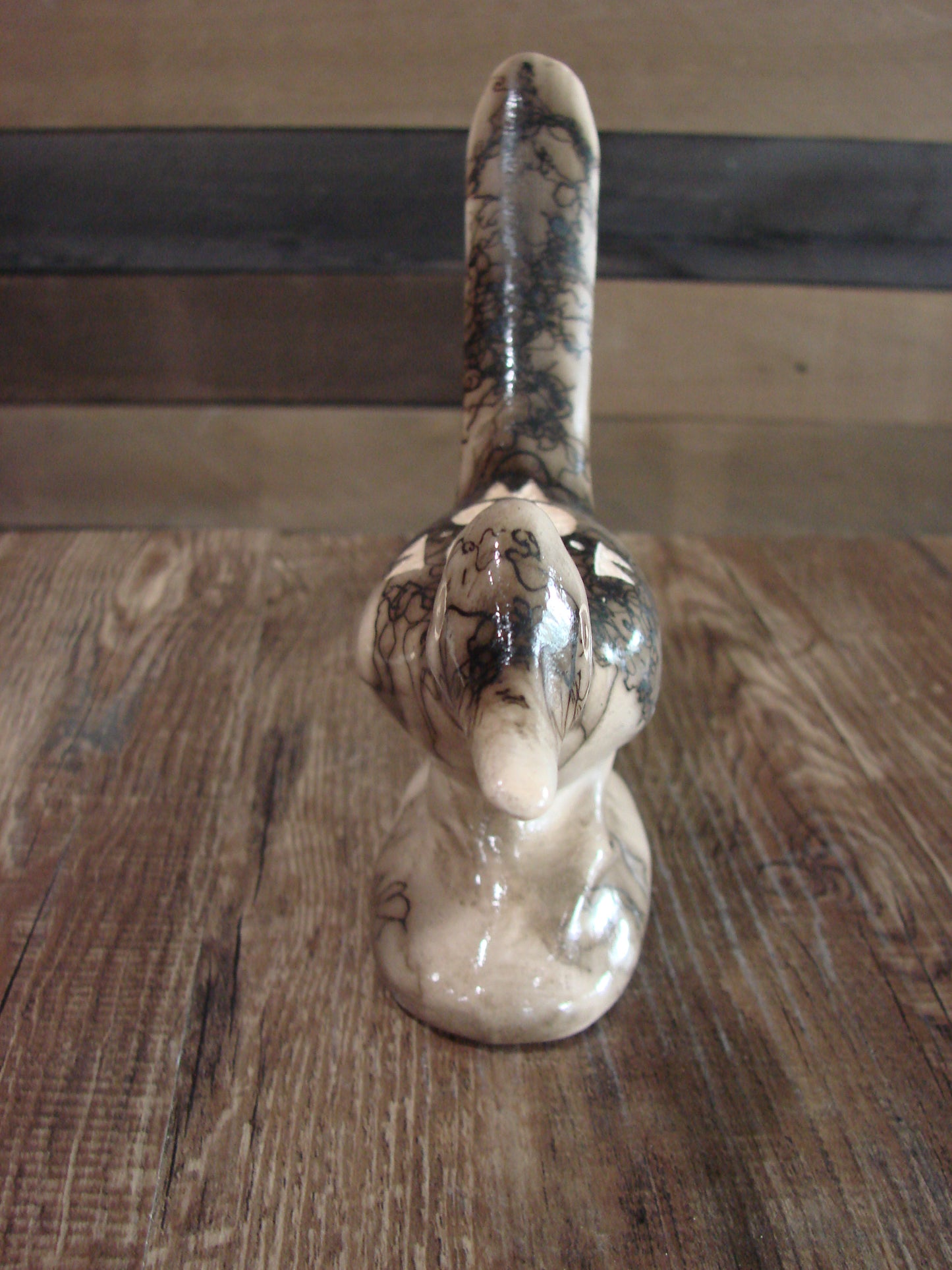 Native American Pottery Horse Hair Road Runner Sculpture by Vail