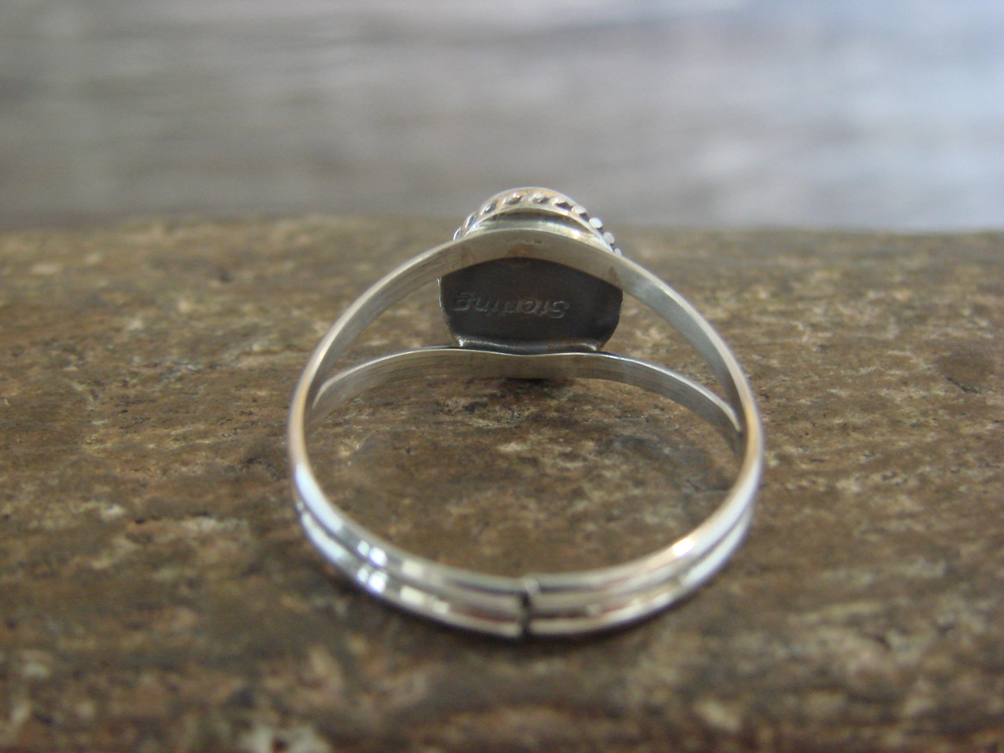 Native American Sterling Silver & White Opal Ring - Barbone - Size 9