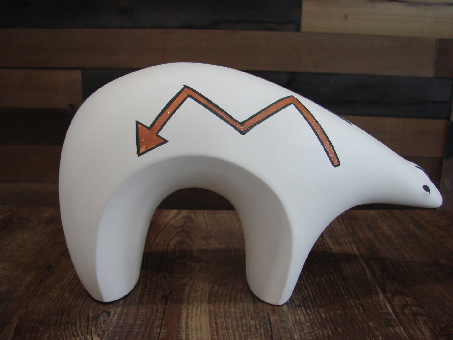 Native American Hand Painted Acoma Bear Pottery by Kuutimaitsa