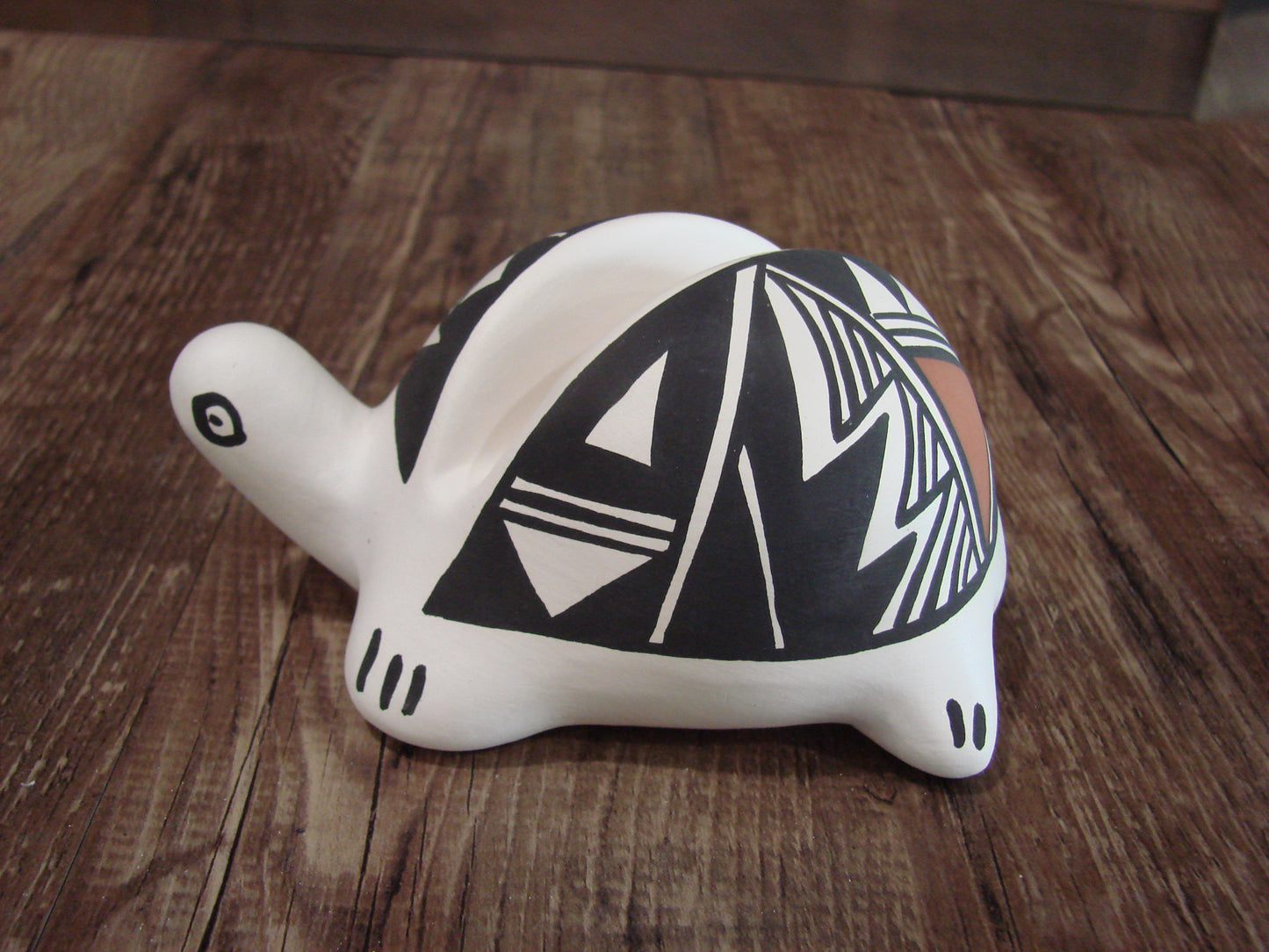 Native American Hand Painted Acoma Turtle Card Holder Pottery by Concho