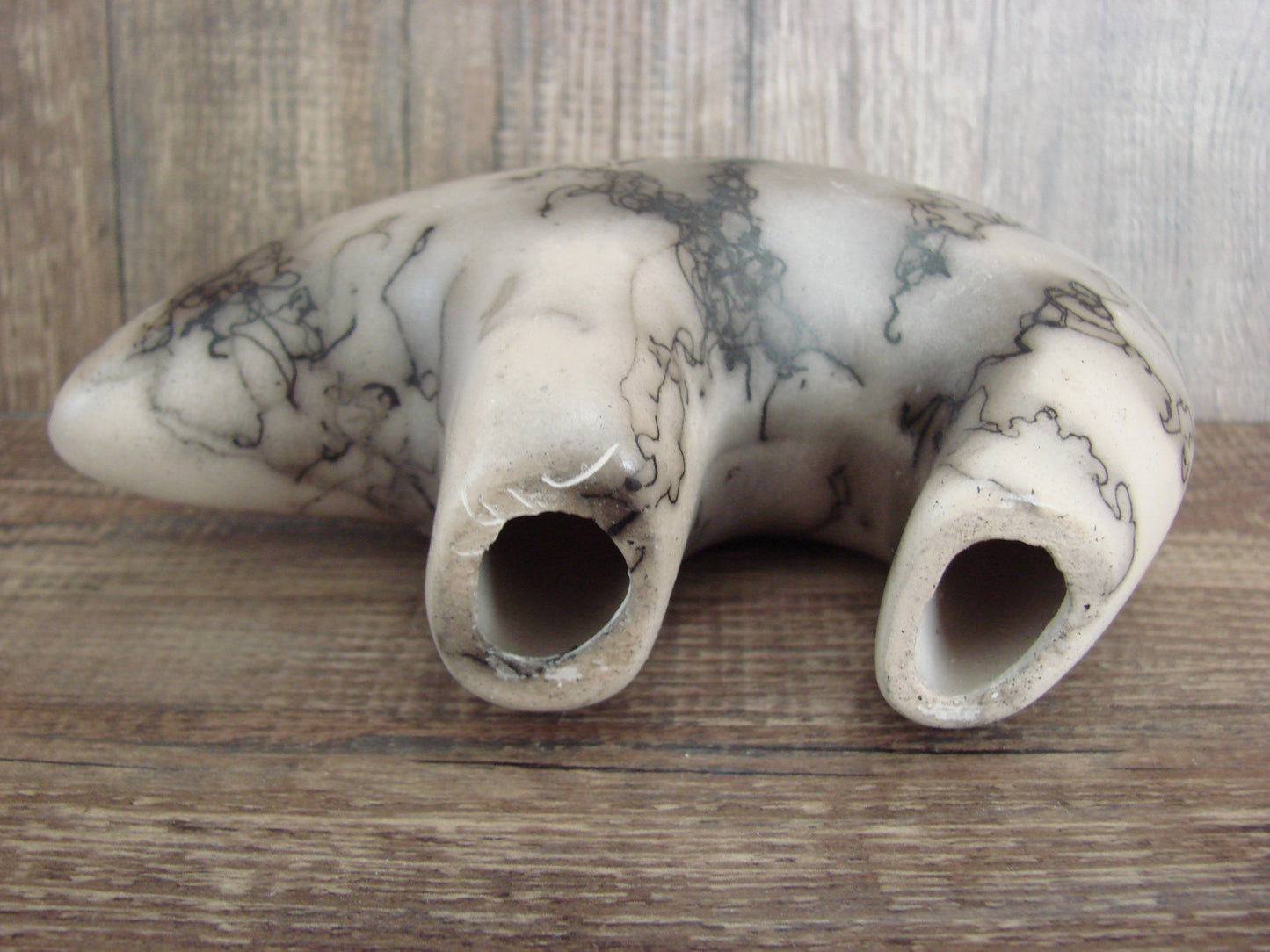 Navajo Pottery Horse Hair Bear Sculpture by Vail
