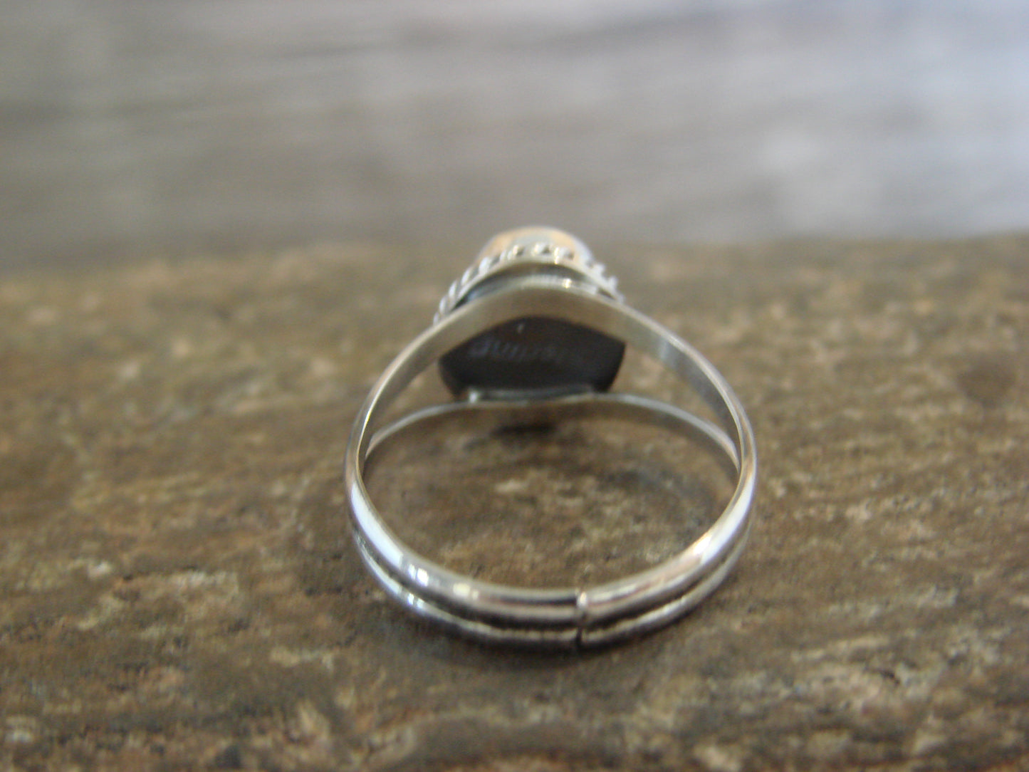 Native American Sterling Silver & Pink Opal Ring - Barbone - Size 5