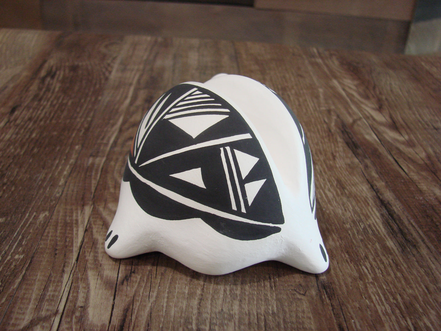 Native American Hand Painted Acoma Turtle Card Holder Pottery by Concho