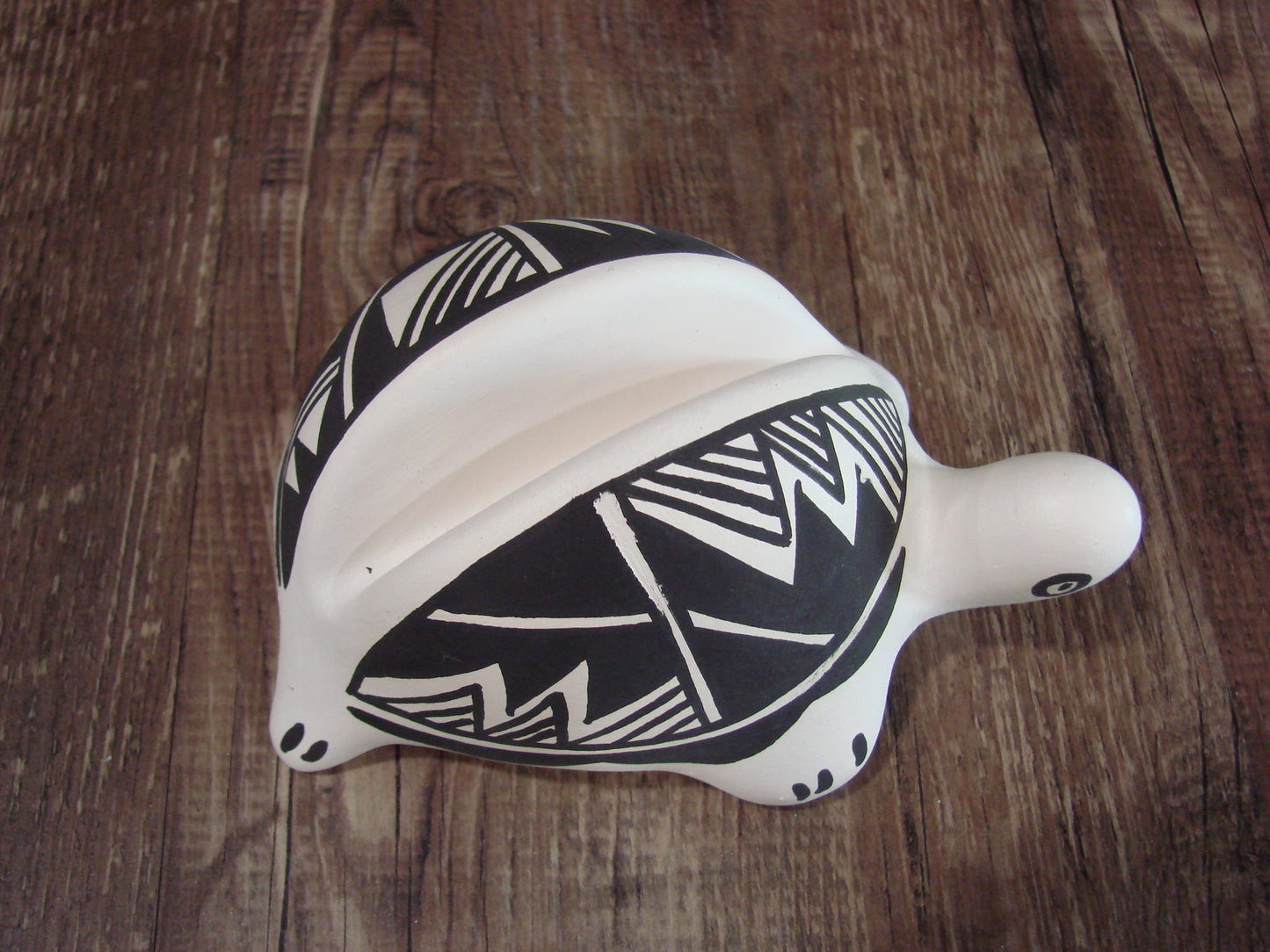 Native American Hand Painted Acoma Turtle Card Holder Pottery by Concho