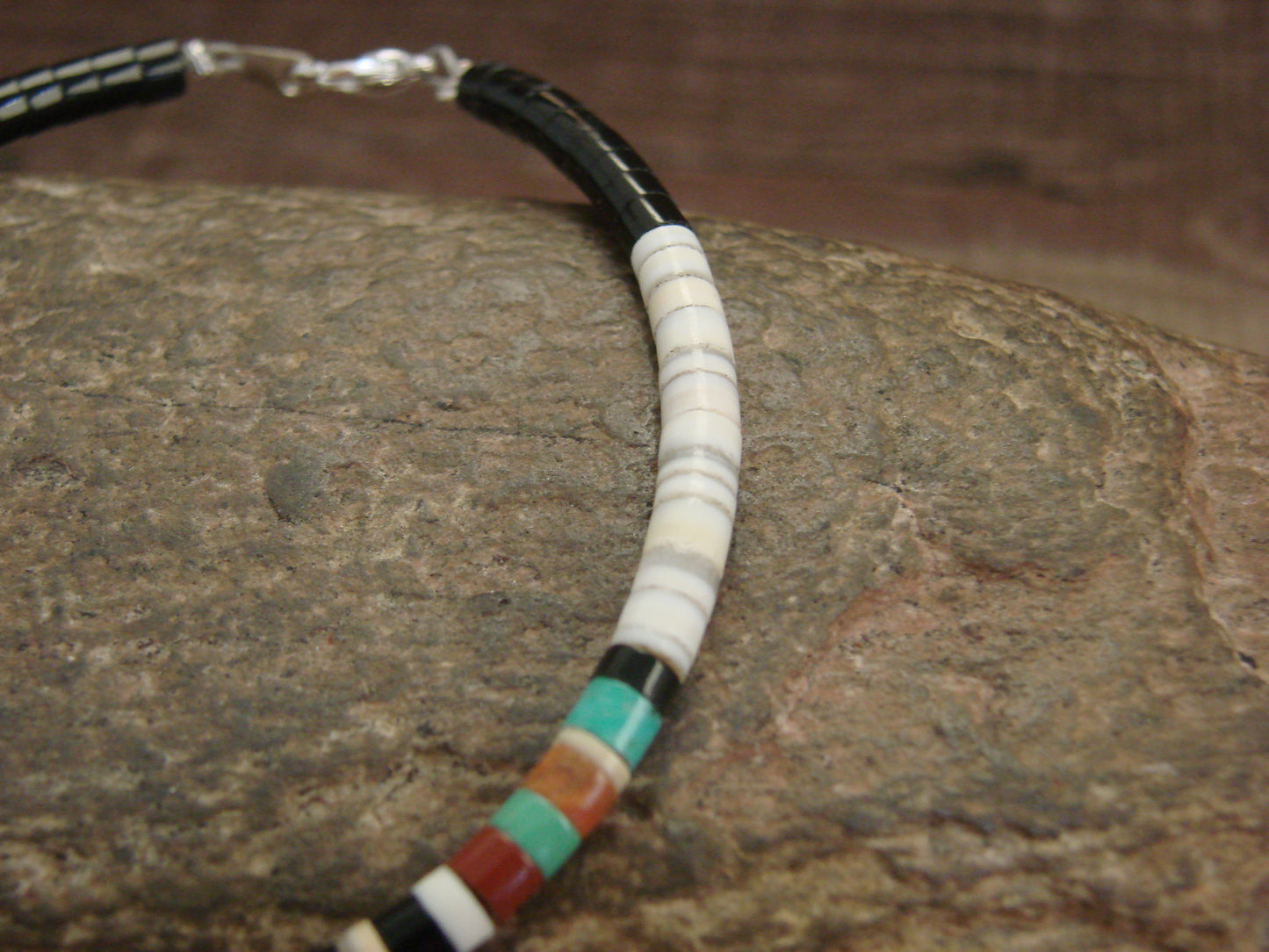 Native American White Shell Heishi Bracelet by Calabaza