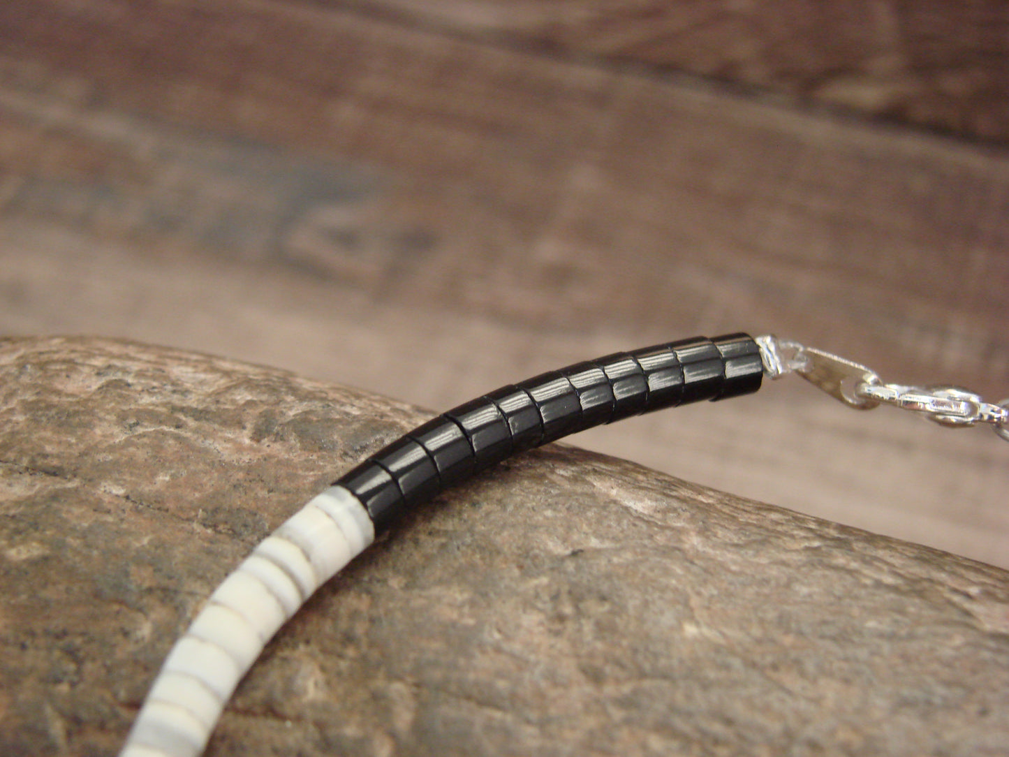 Native American White Shell Heishi Bracelet by Calabaza