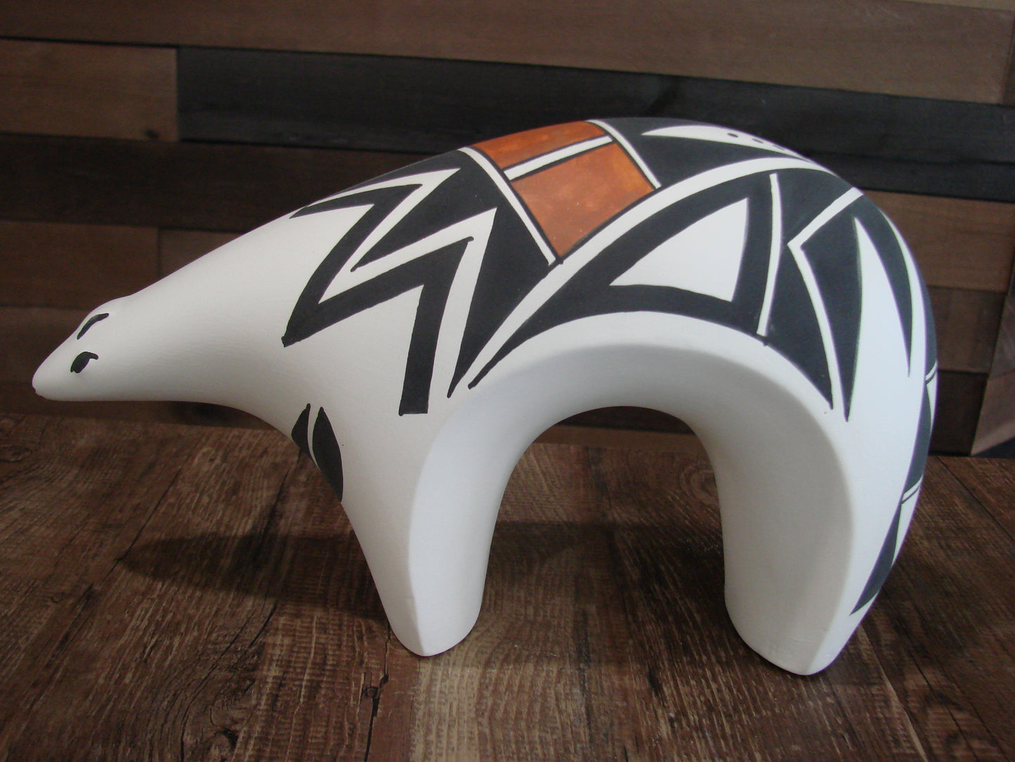 Native American Hand Painted Acoma Bear Pottery by Kuutimaitsa