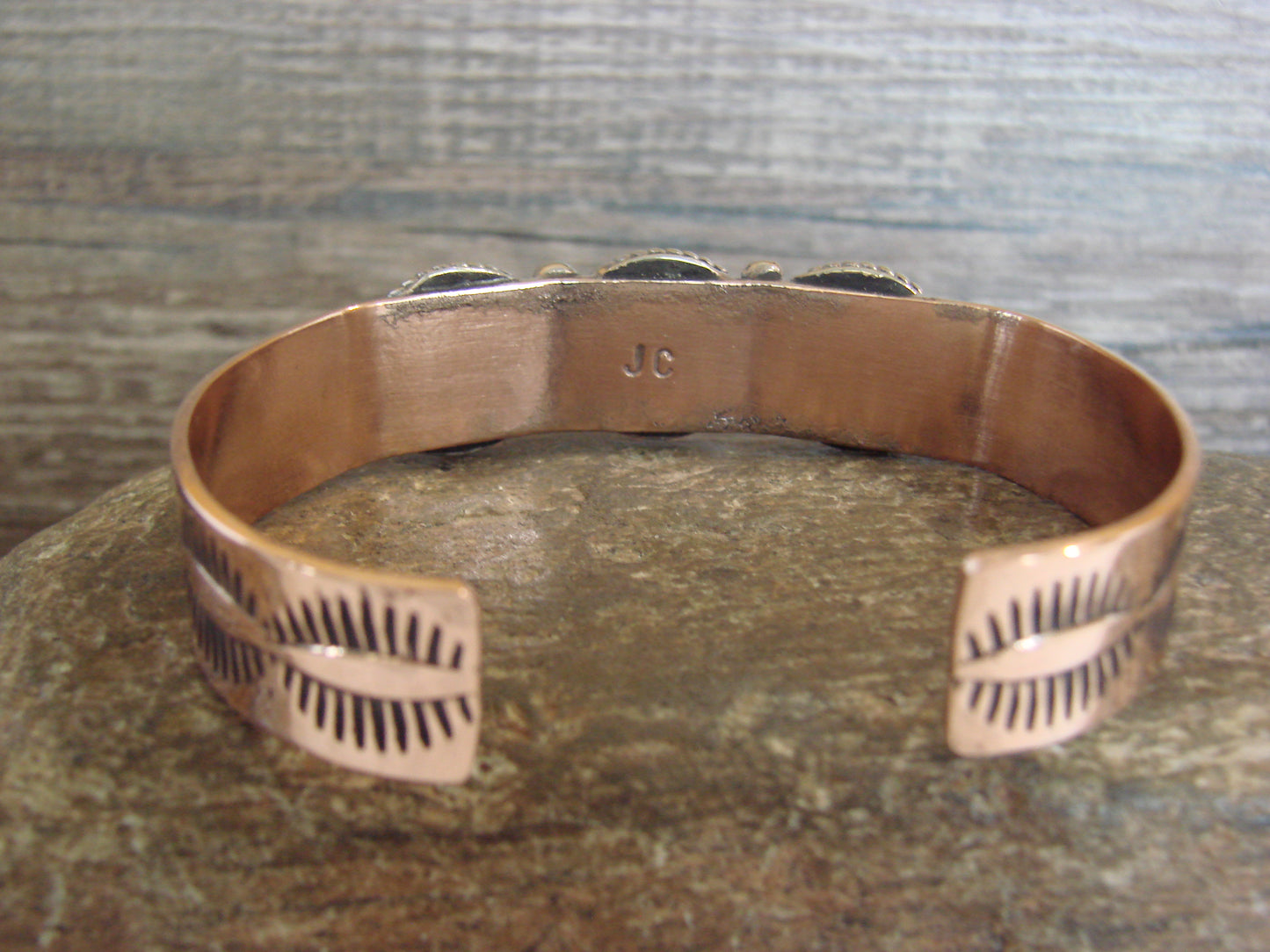 Native American Copper & Howlite Bracelet by Cleveland