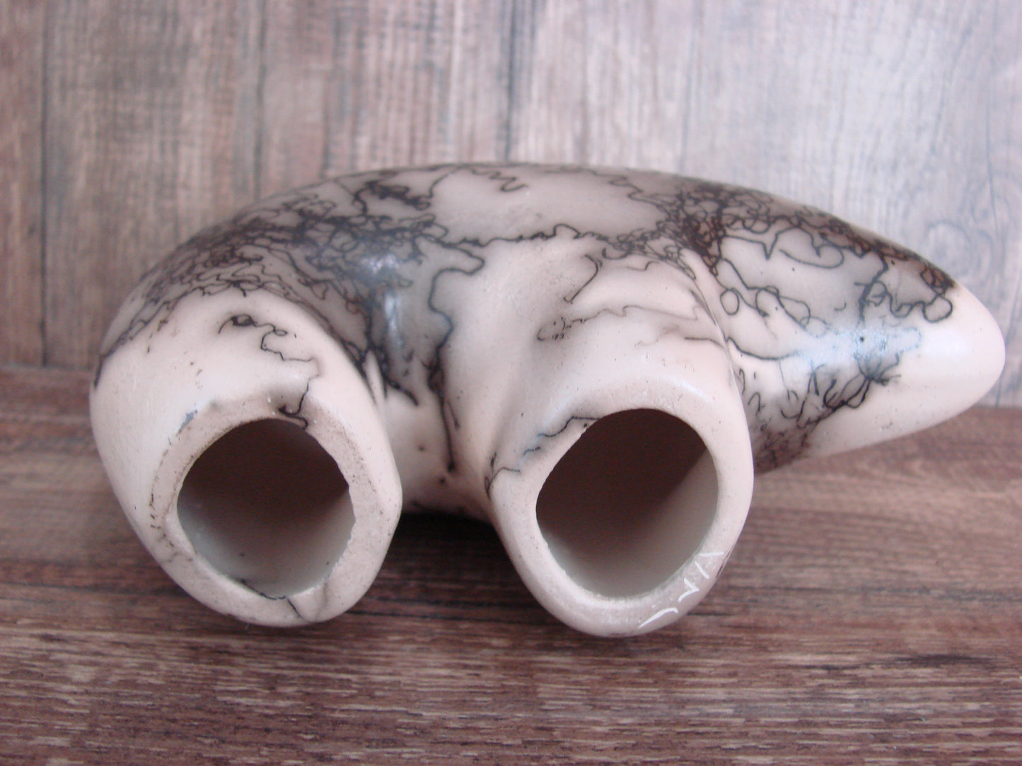 Navajo Pottery Horse Hair Bear Sculpture by Vail