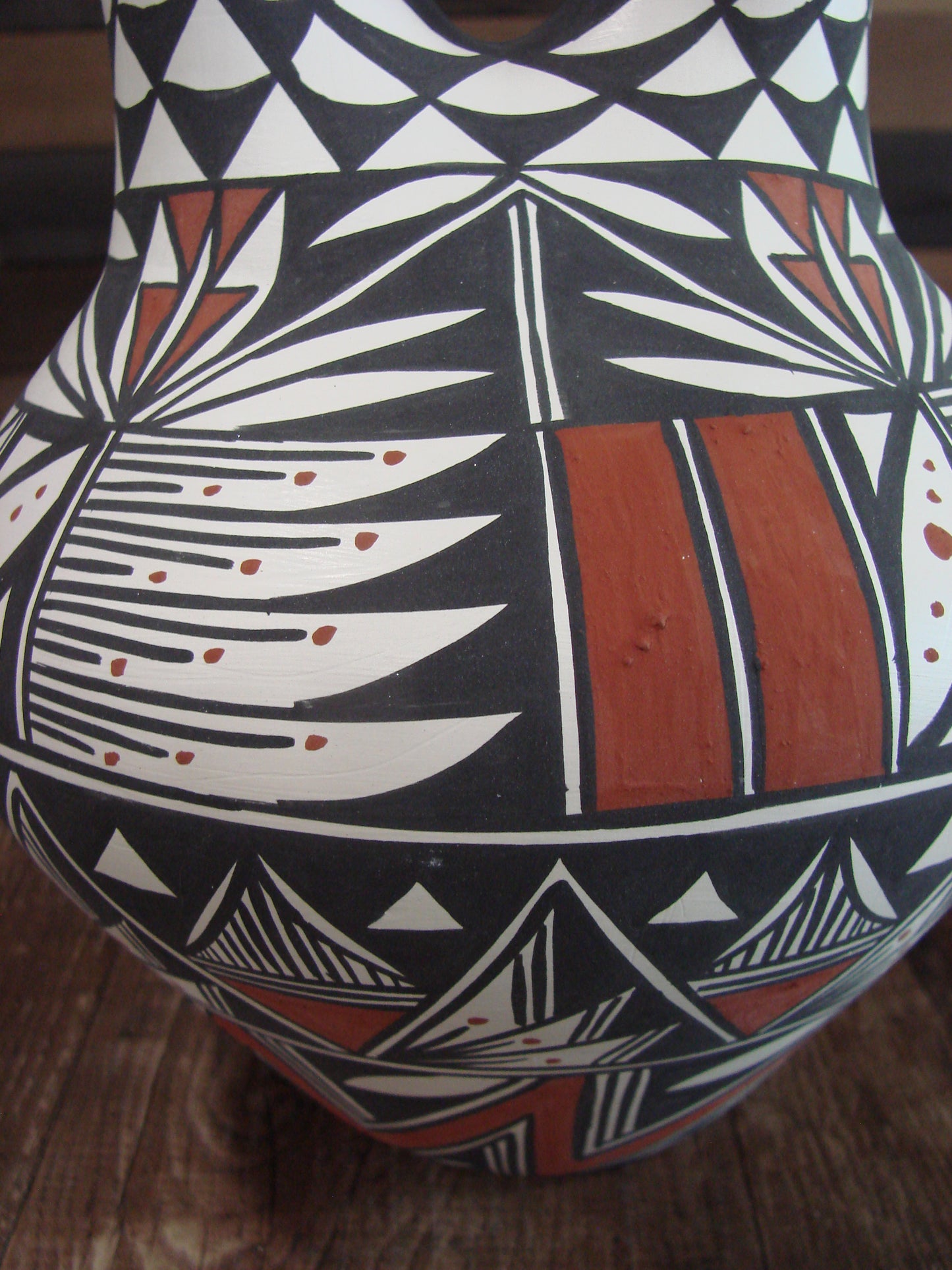 Native American Fine Line Hand Painted Wedding Vase by M. Lukee