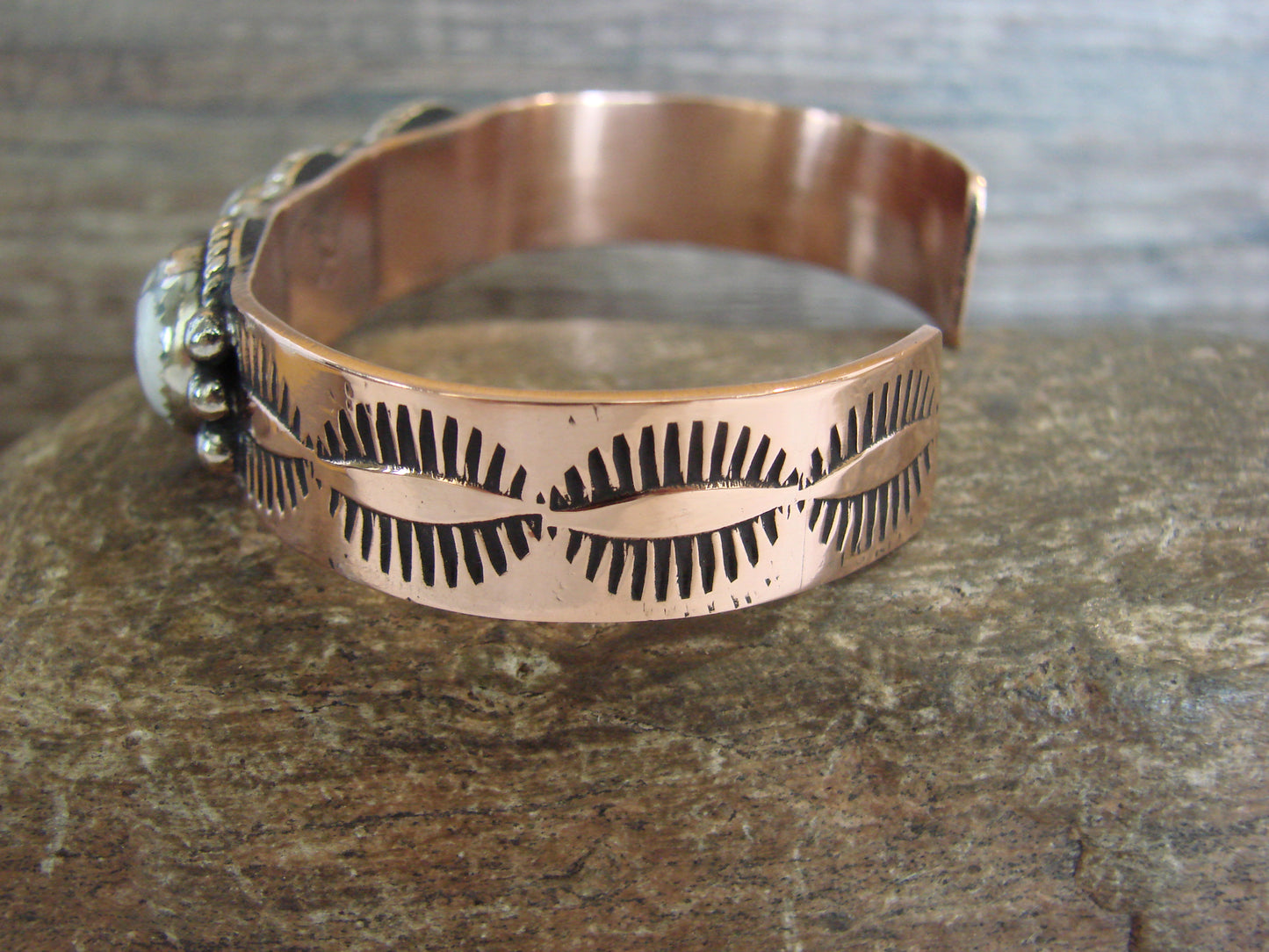 Native American Copper & Howlite Bracelet by Cleveland