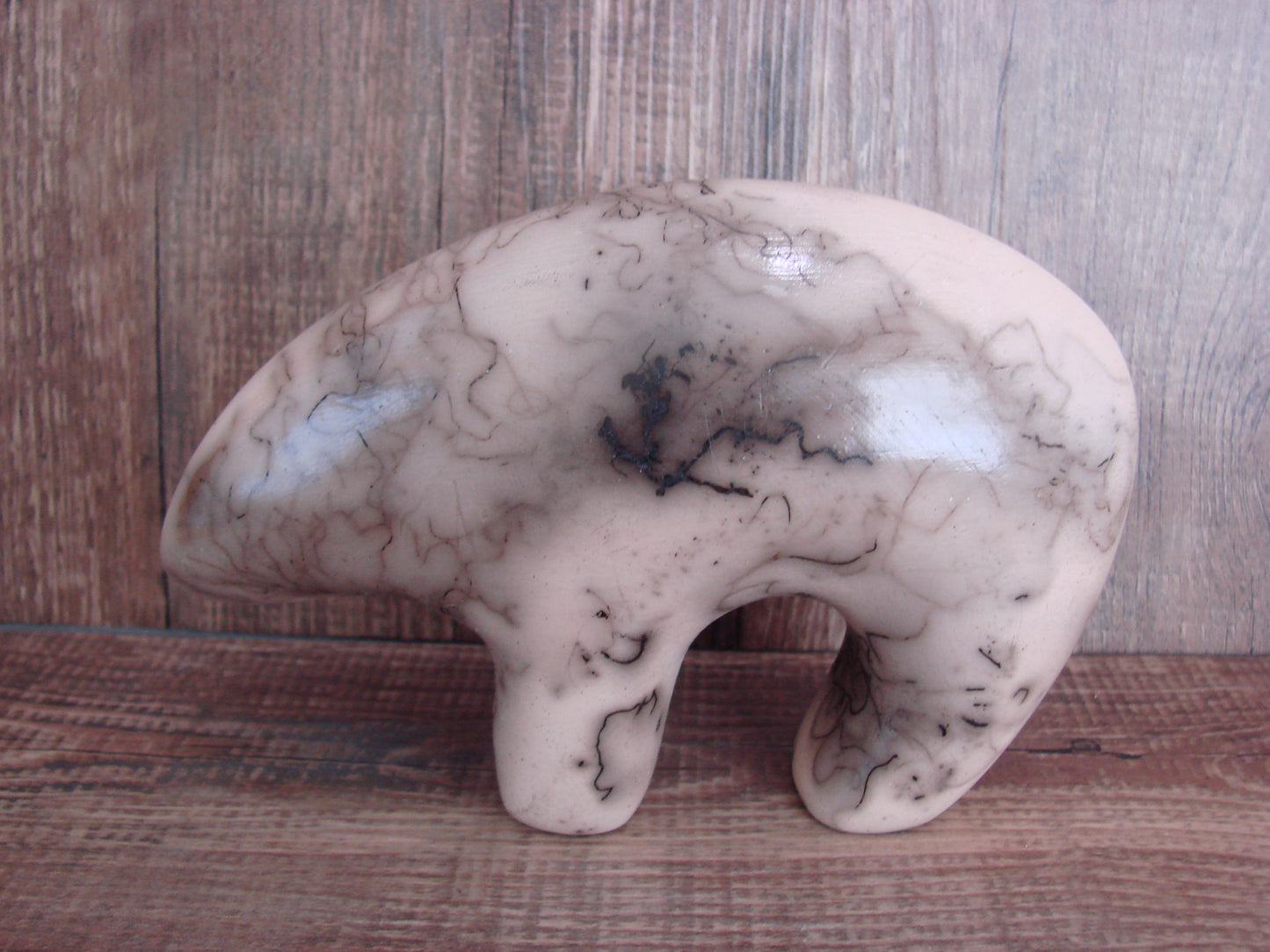 Navajo Pottery Horse Hair Bear Sculpture by Vail