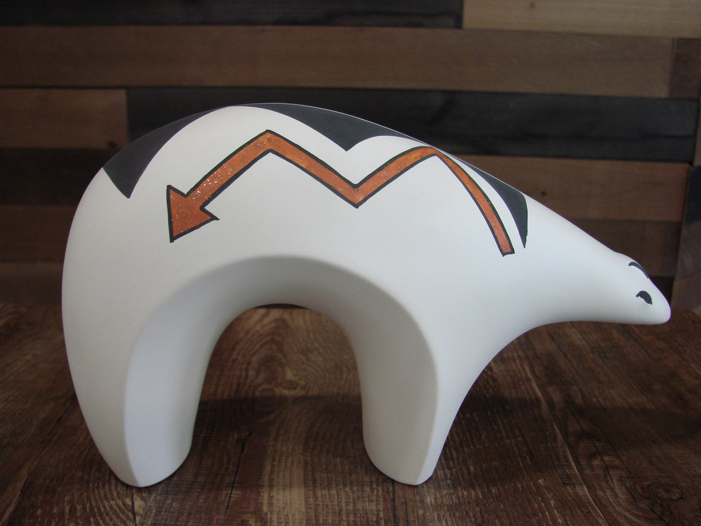 Native American Hand Painted Acoma Bear Pottery by Kuutimaitsa
