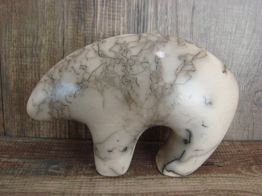 Navajo Pottery Horse Hair Bear Sculpture by Vail