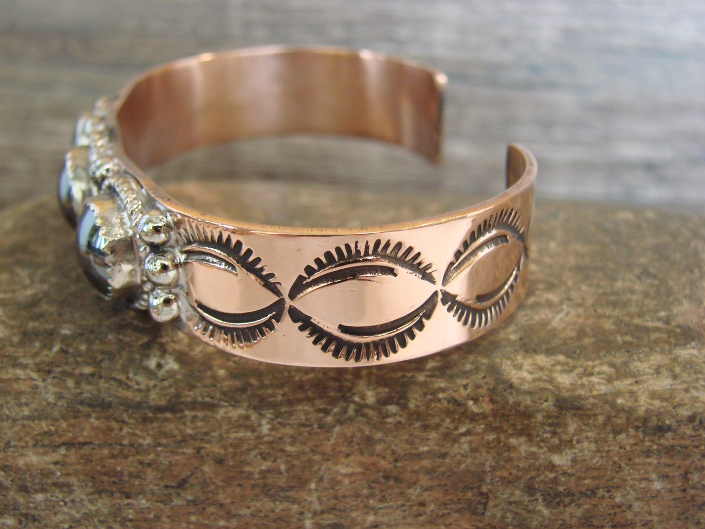 Native American Copper & Hematite Bracelet by Cleveland