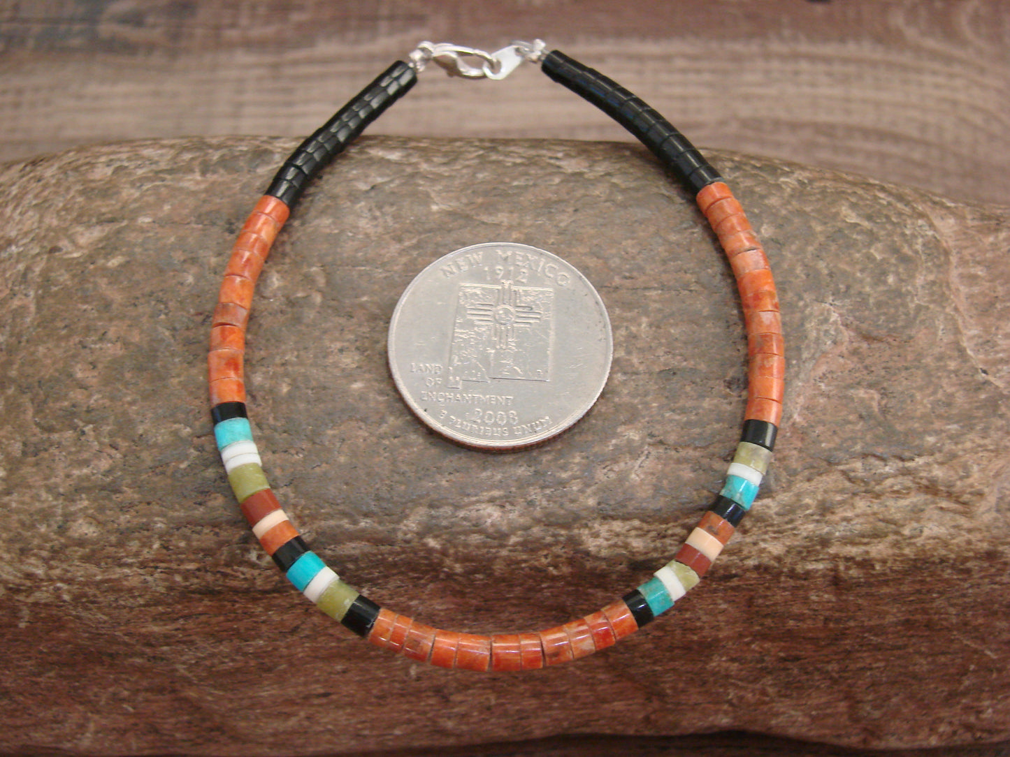 Native American Spiny Oyster Heishi Bracelet by Calabaza