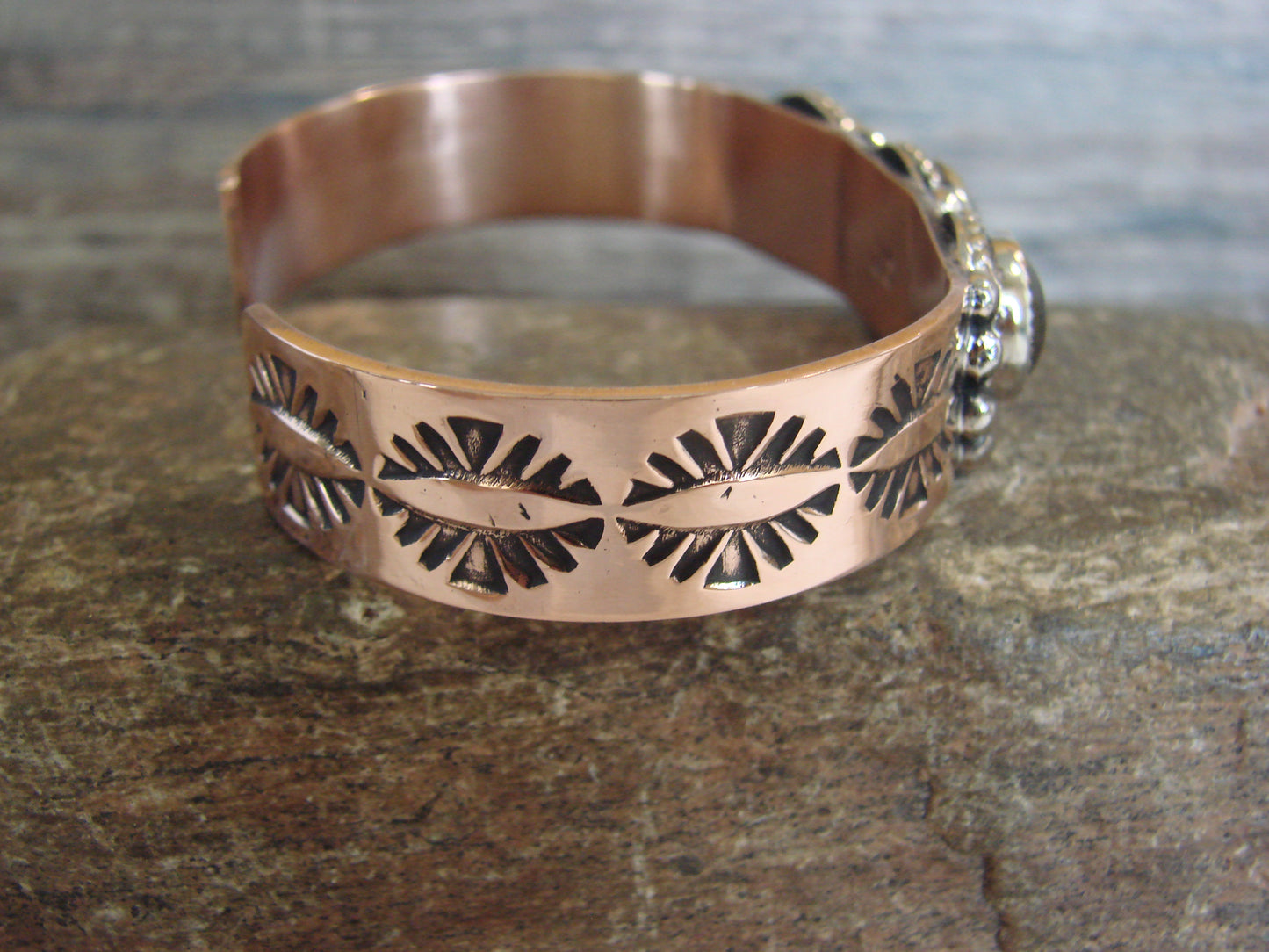 Native American Copper & Hematite Bracelet by Cleveland