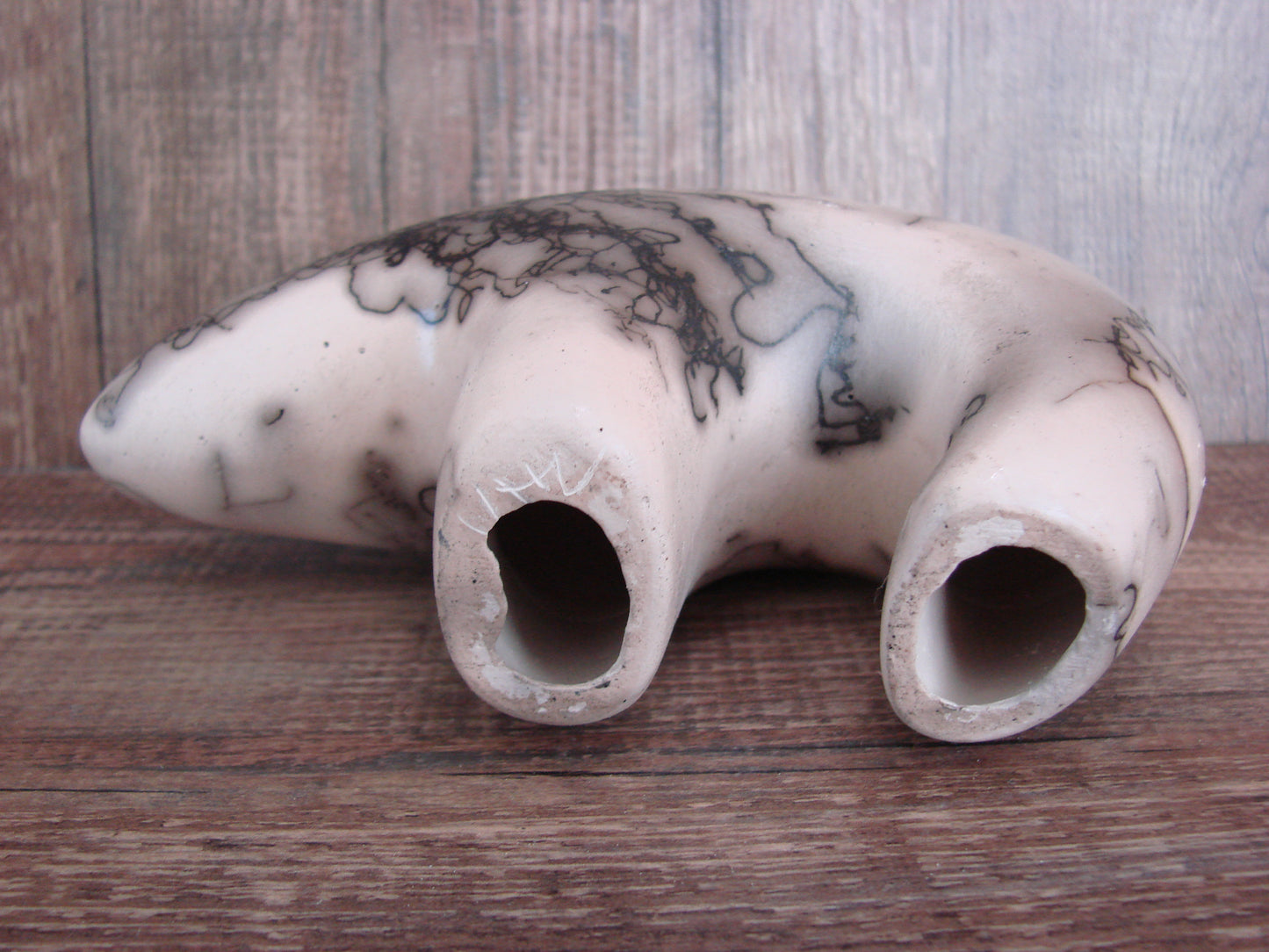 Navajo Pottery Horse Hair Bear Sculpture by Vail