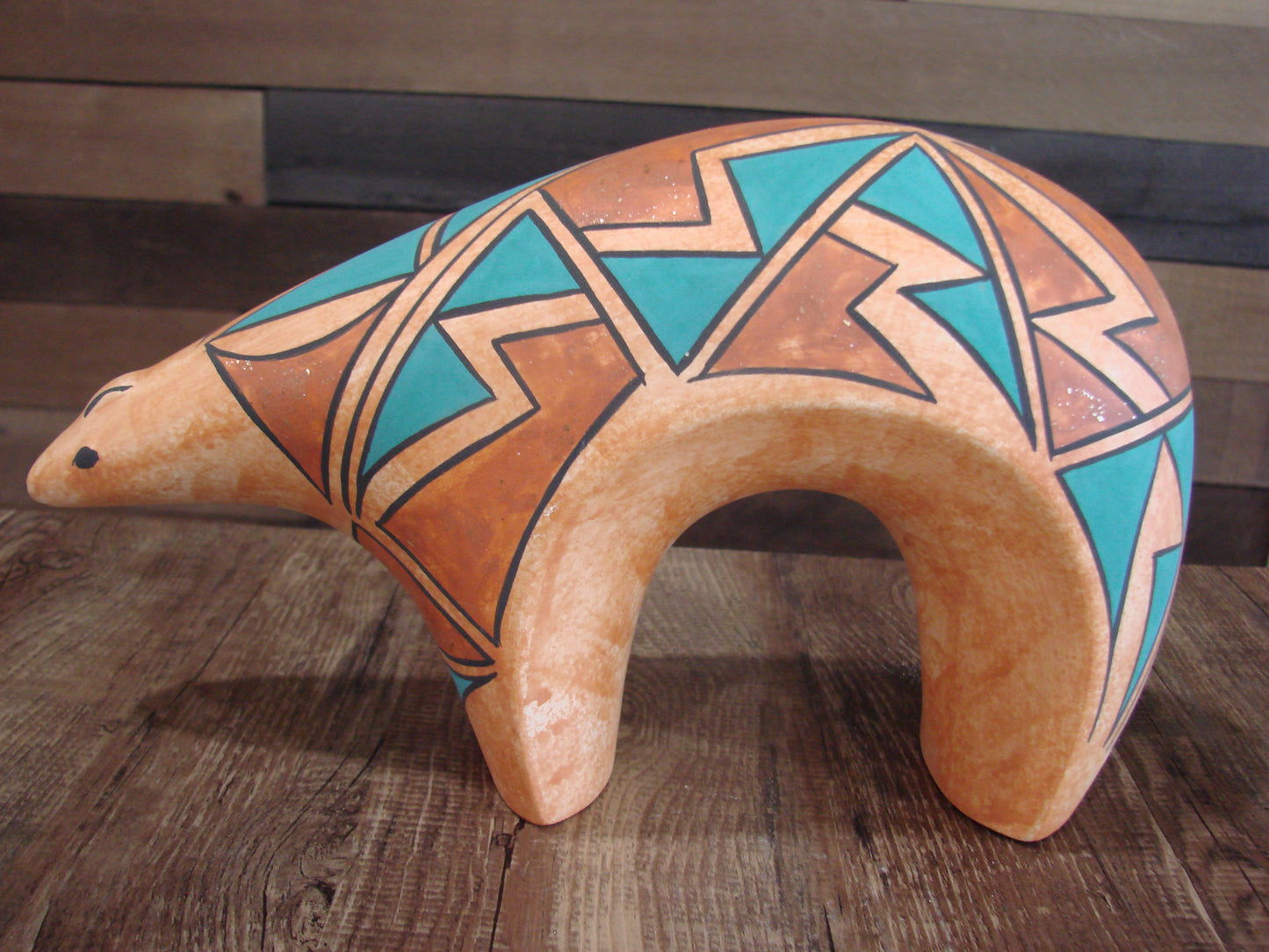 Native American Hand Painted Acoma Bear Pottery by Kuutimaitsa