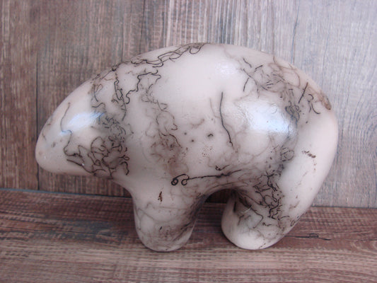 Navajo Pottery Horse Hair Bear Sculpture by Vail