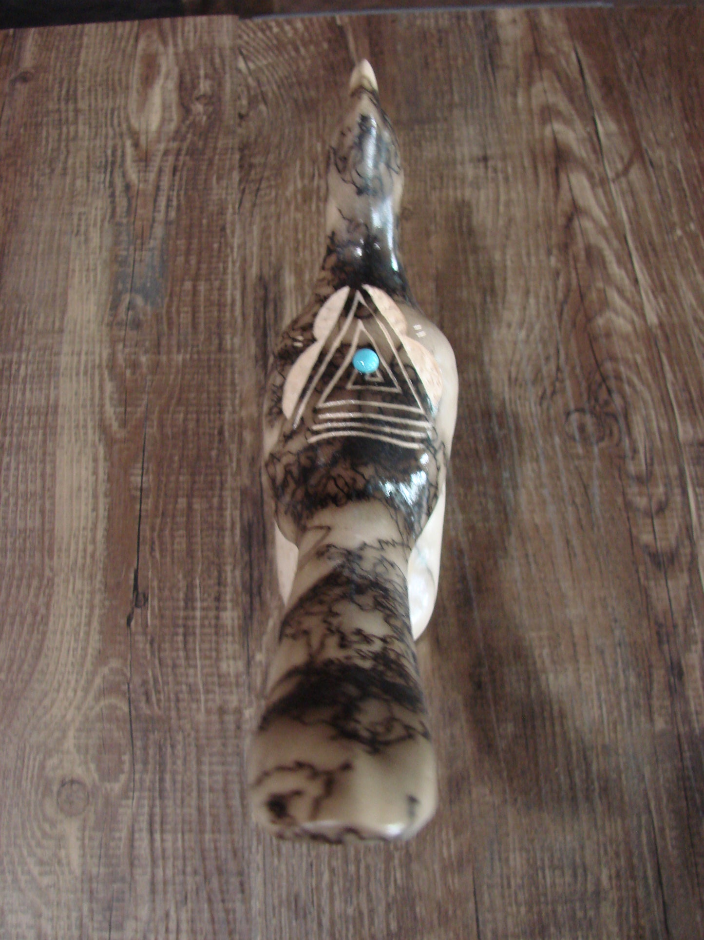 Native American Pottery Horse Hair Road Runner Sculpture by Vail