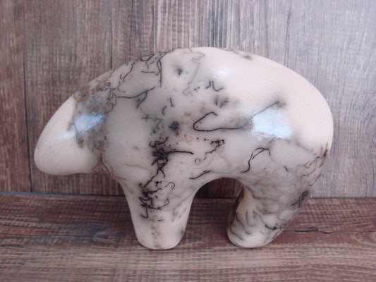 Navajo Pottery Horse Hair Bear Sculpture by Vail