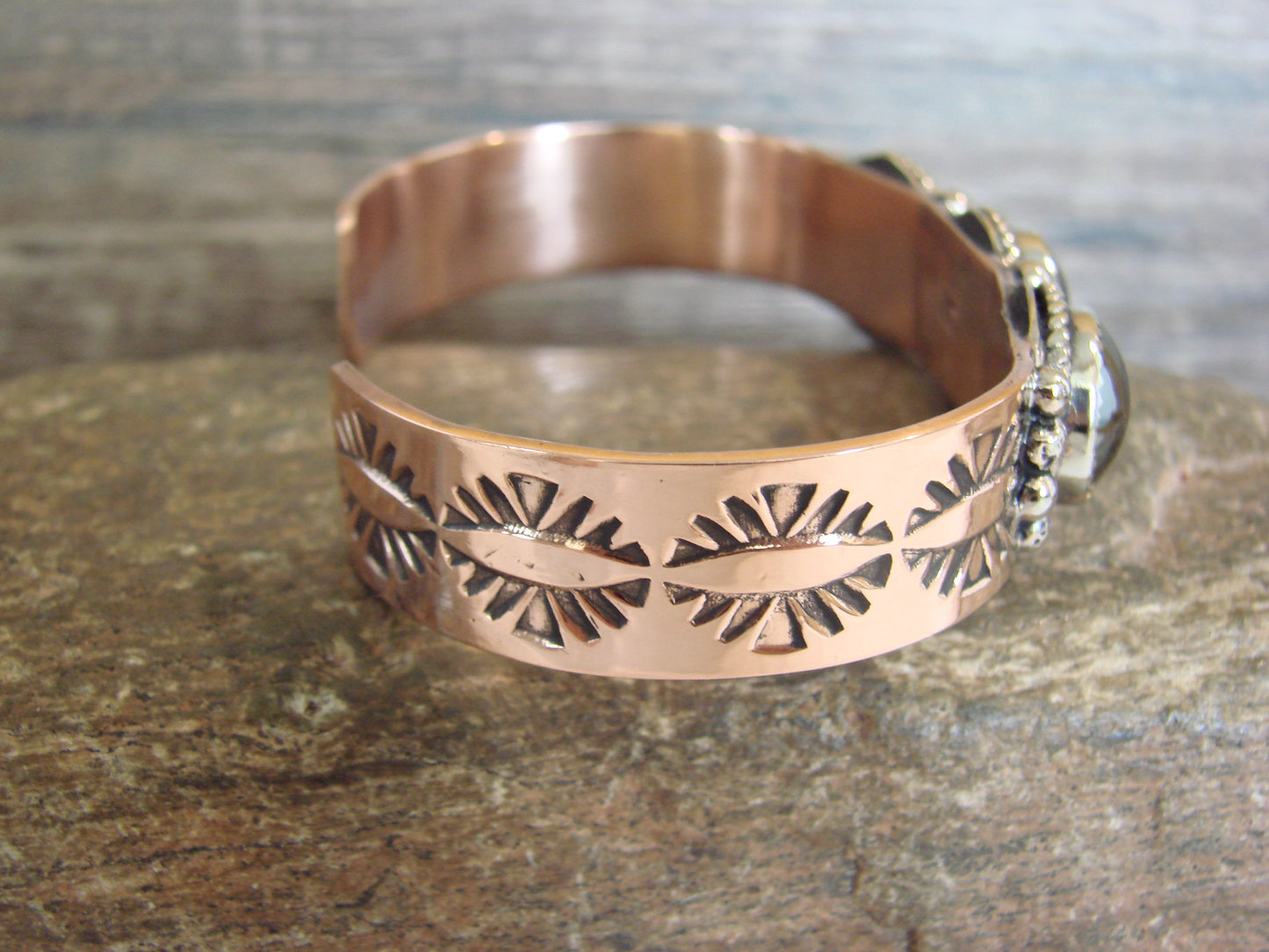 Native American Copper & Hematite Bracelet by Cleveland